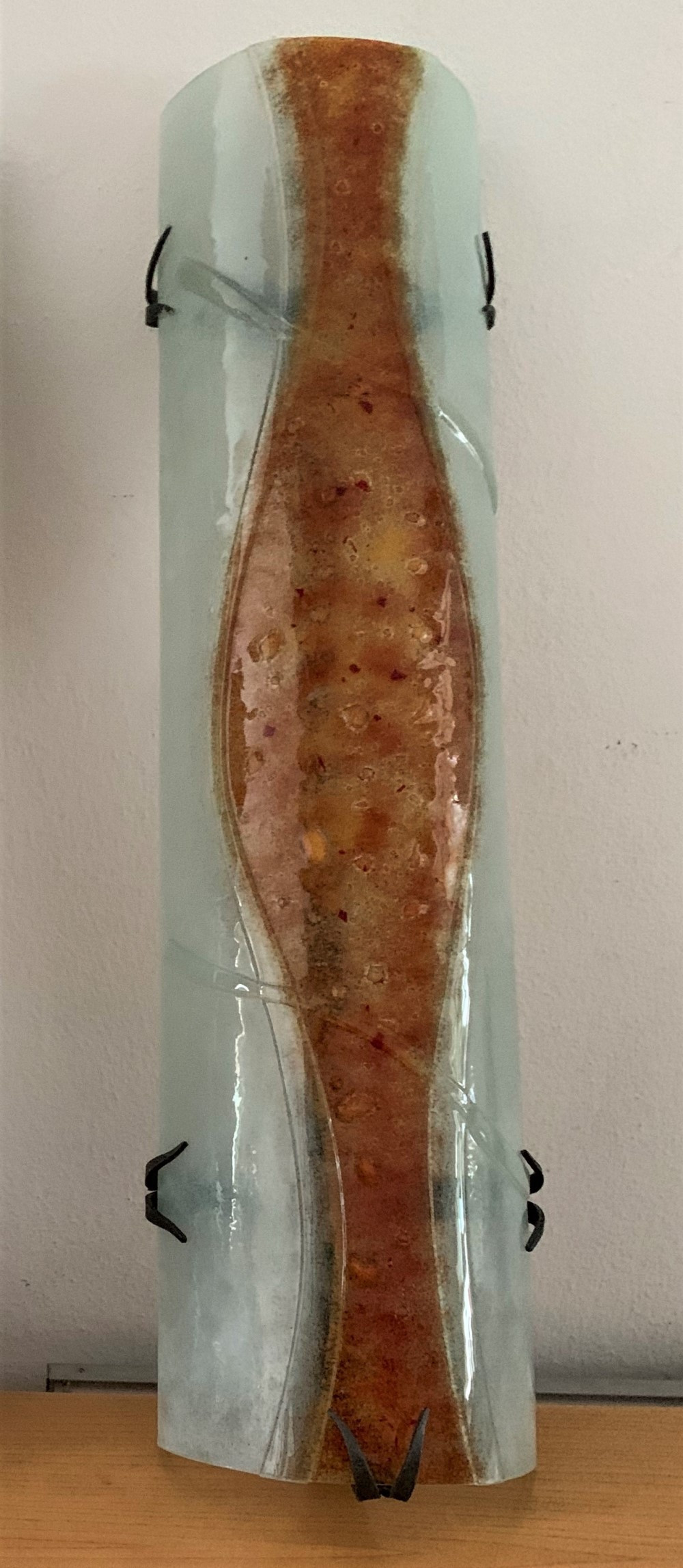 1980s Large Wall Light in Glass