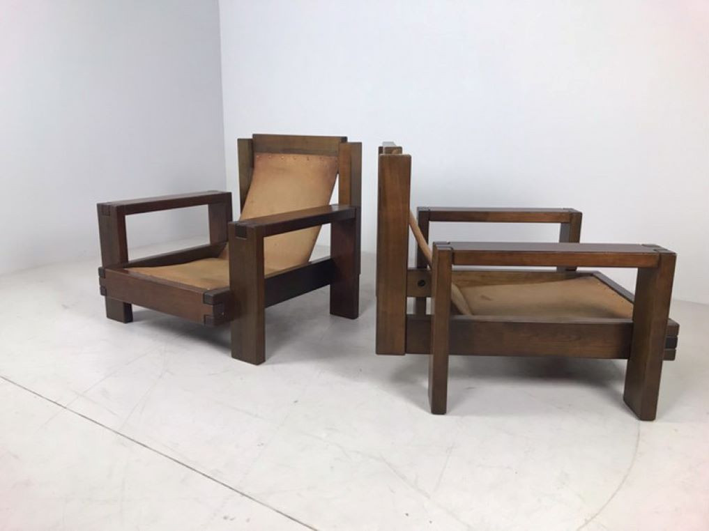 1970s Large Brutalists Armchairs 