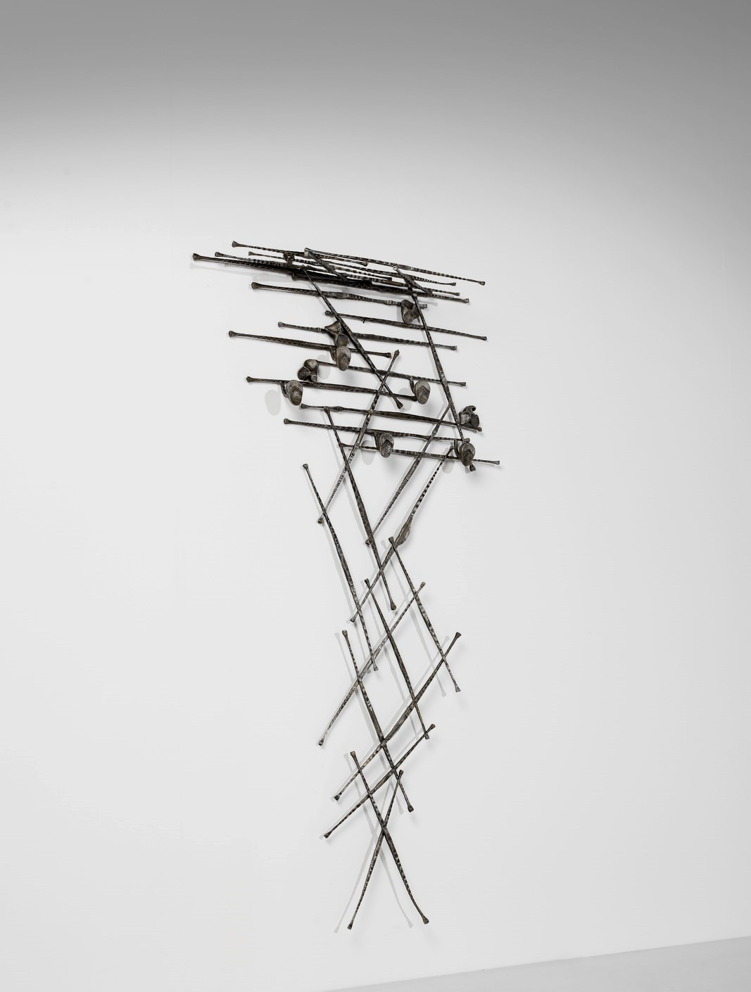 1970s Unique Brutalist Sculptural Coat Hanger in Wrought Iron