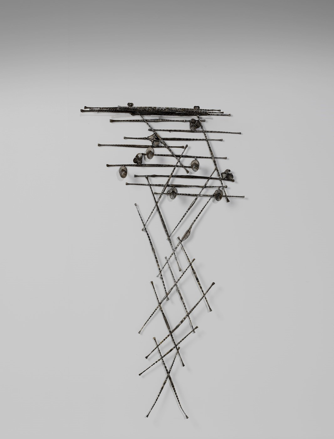 1970s Unique Brutalist Sculptural Coat Hanger in Wrought Iron