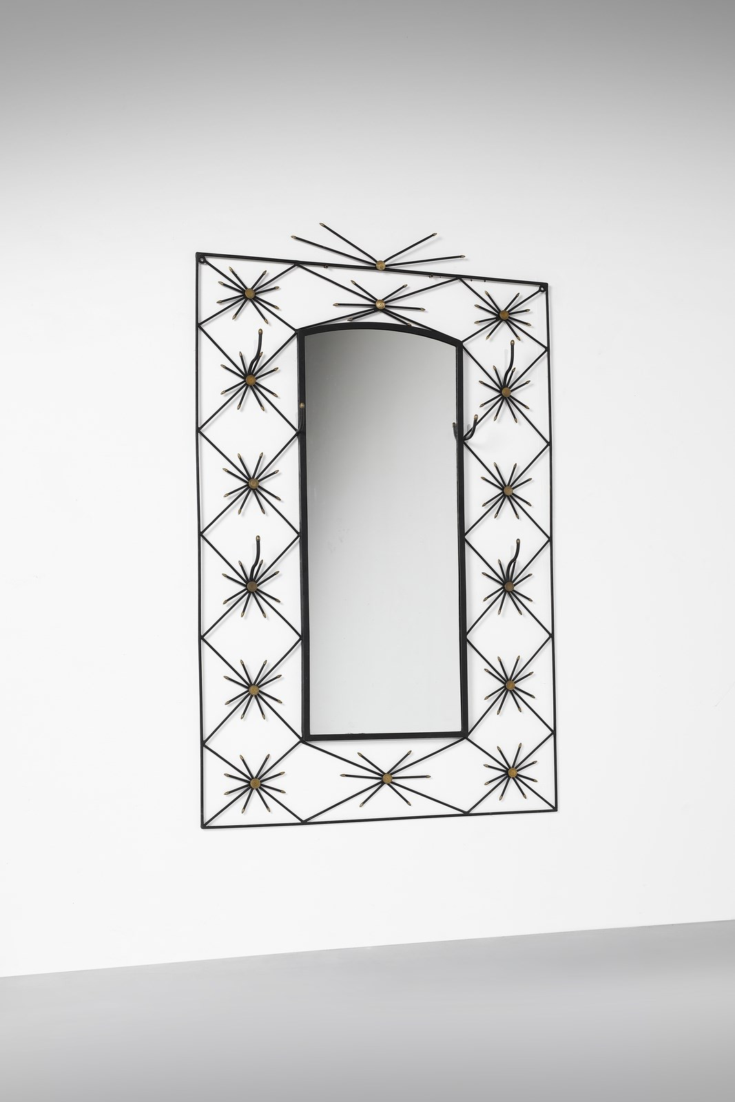 1960s French Mirror with Coat Hangers