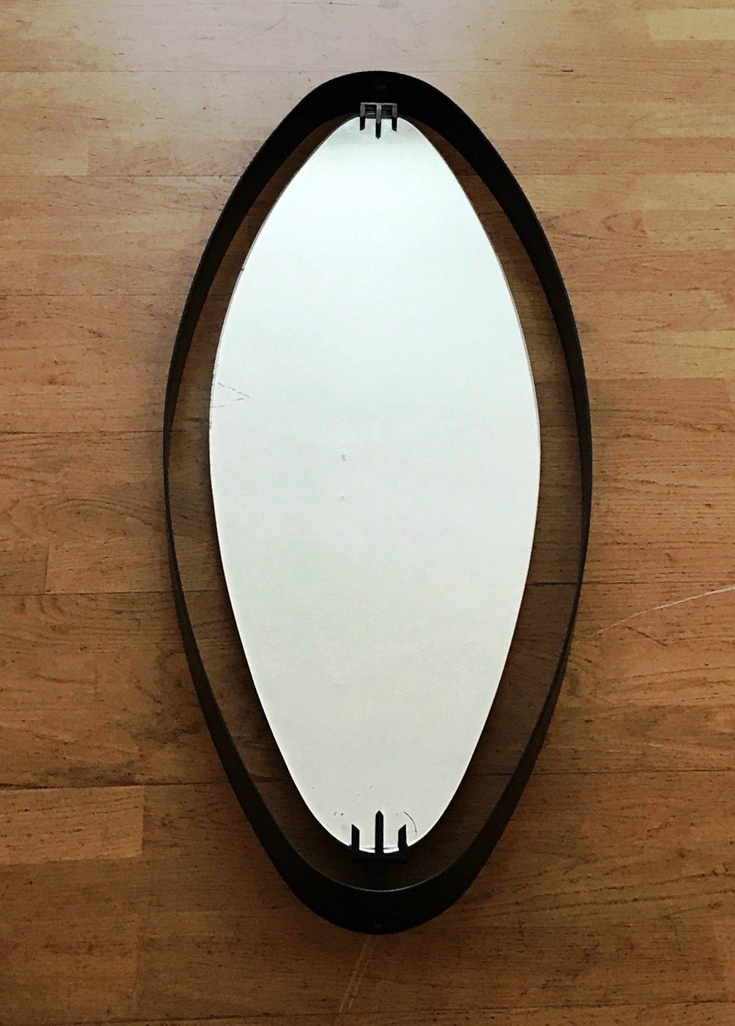 1950s Oval Mirror in Iron by Santambrogio e De Berti    ITEM ON SALE 
