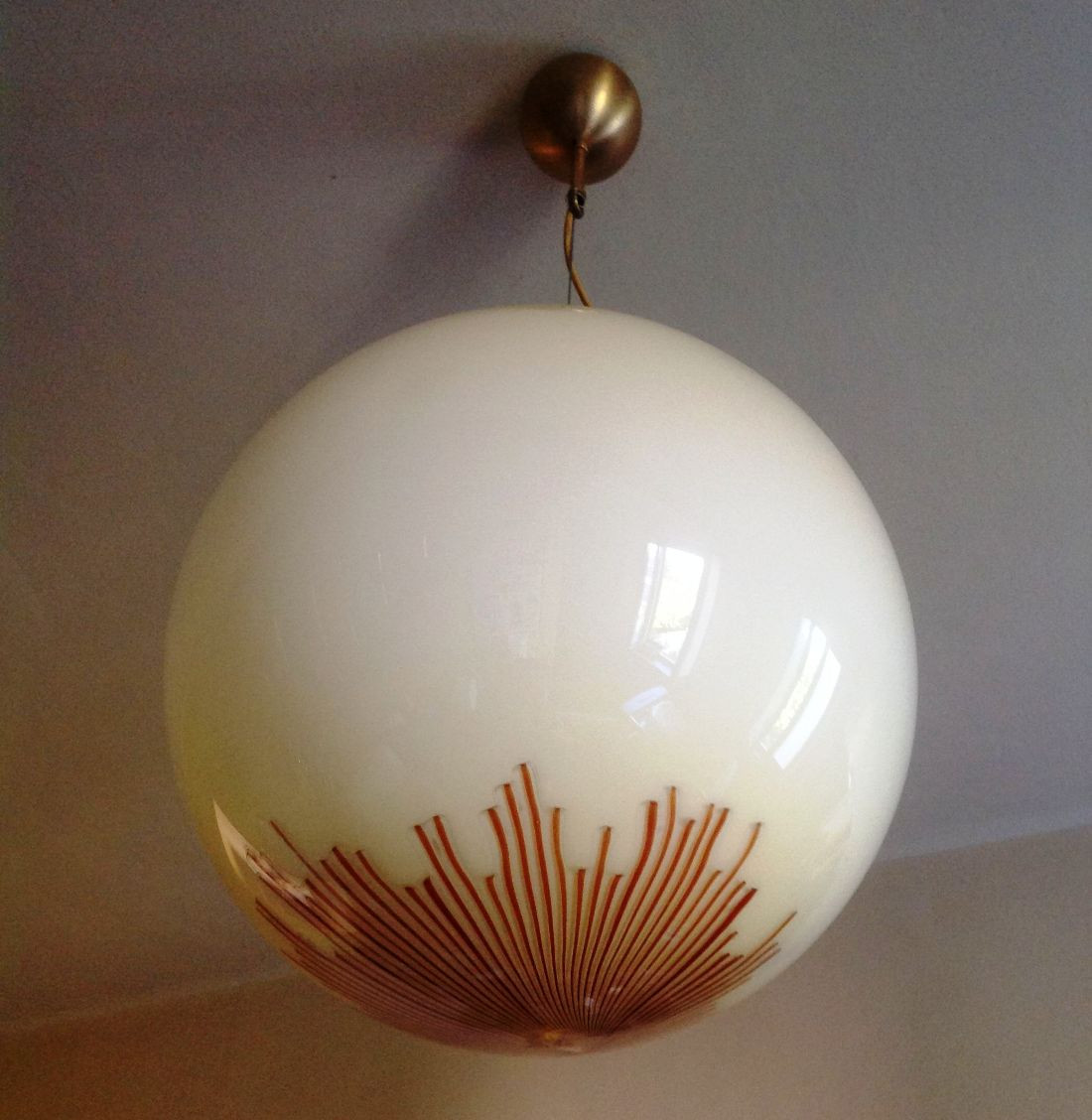 1970's Large Glass Ball Pendant by La Murrina