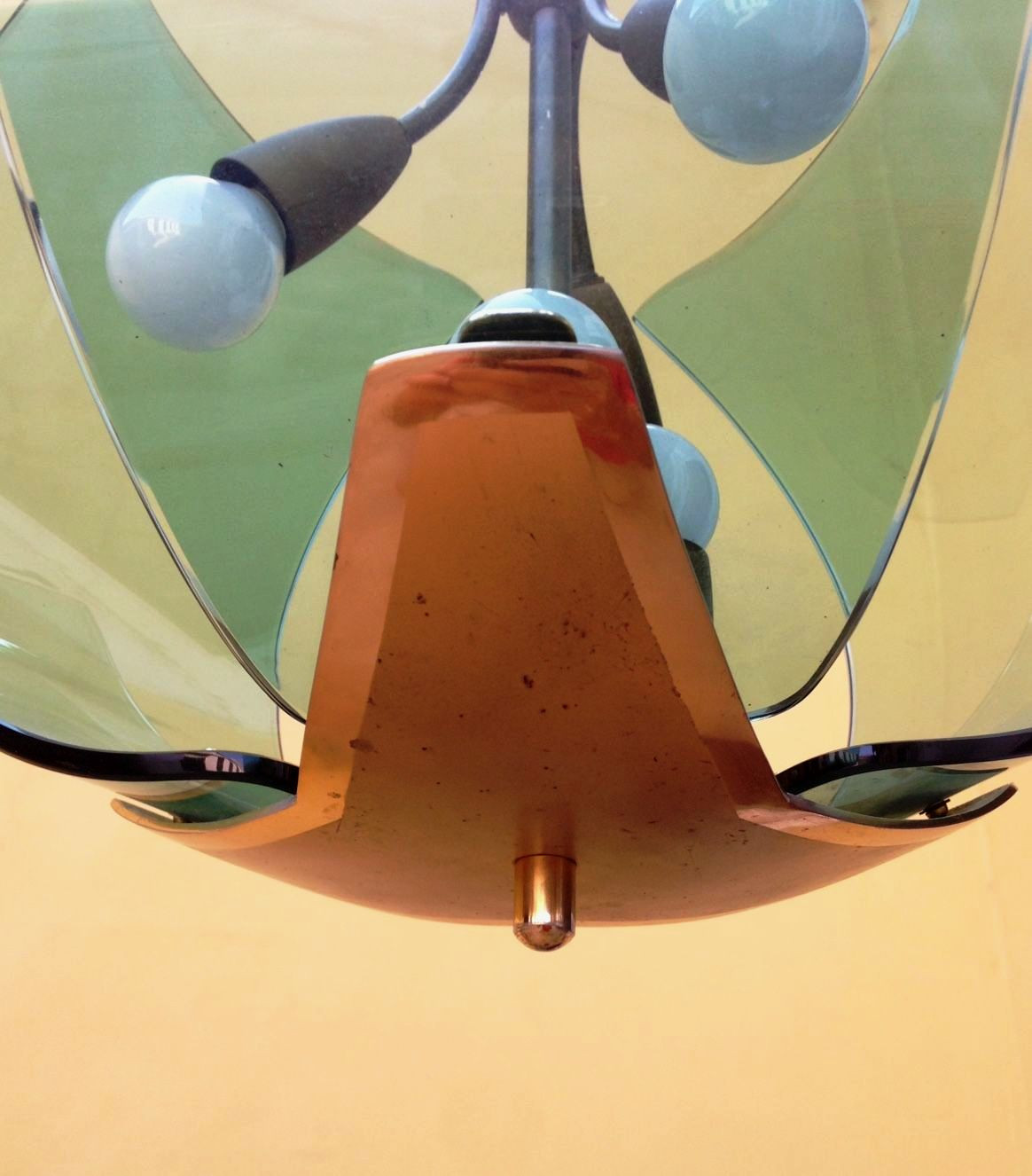 Late 1950's Small Ceiling Light In The Style Of Fontana Arte