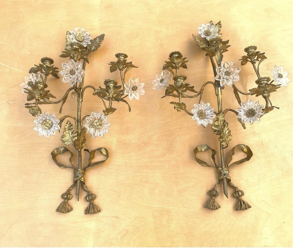 Large 1940s French Wall Lights