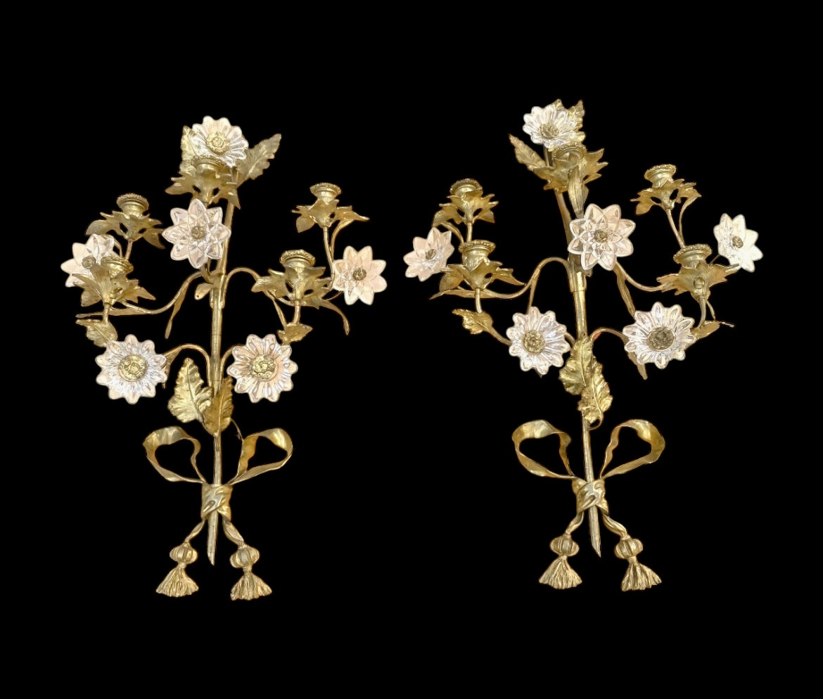 Large 1940s French Wall Lights