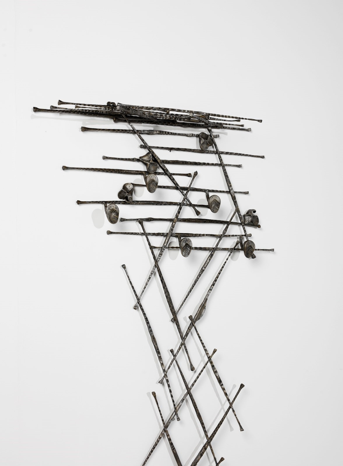 1970s Unique Brutalist Sculptural Coat Hanger in Wrought Iron