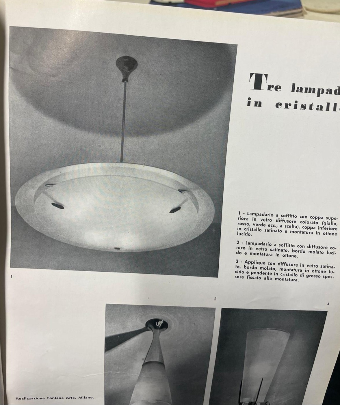 1950s Ceiling Light by Fontana Arte 