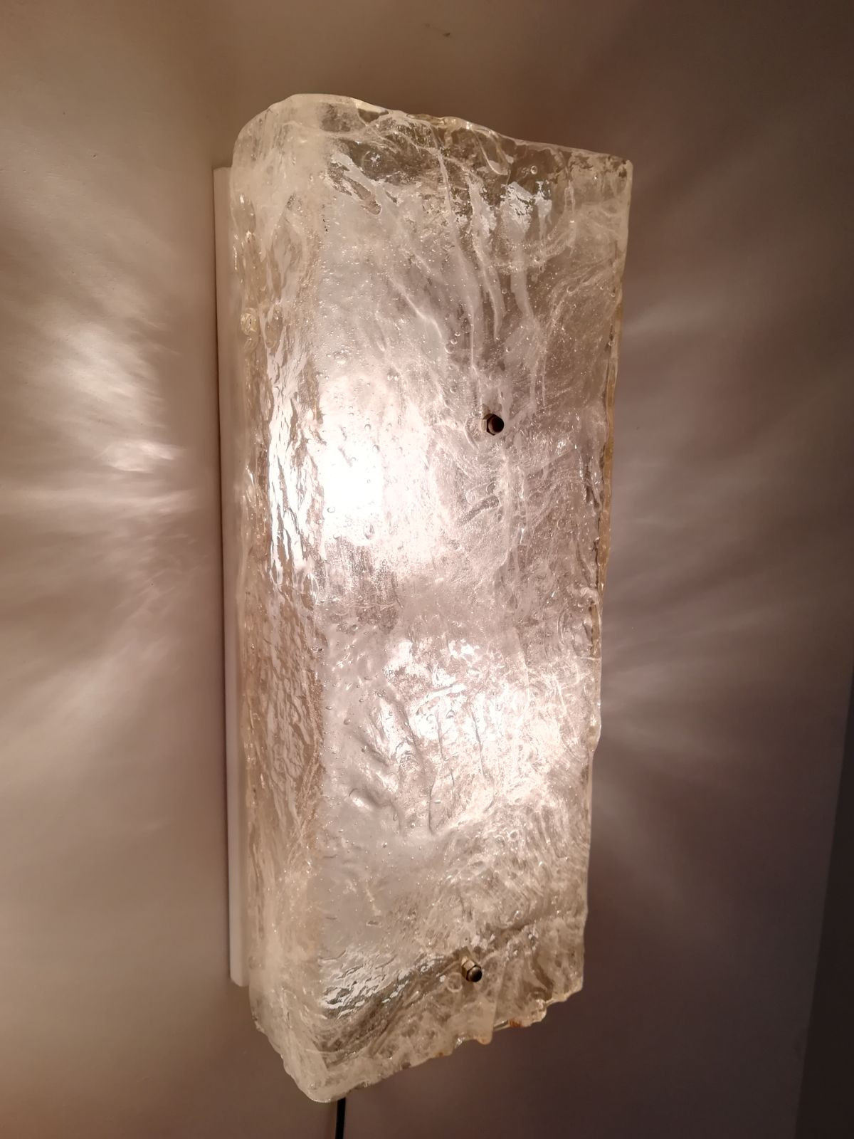 Pair of  1970s large Wall Lights by Mazzega      