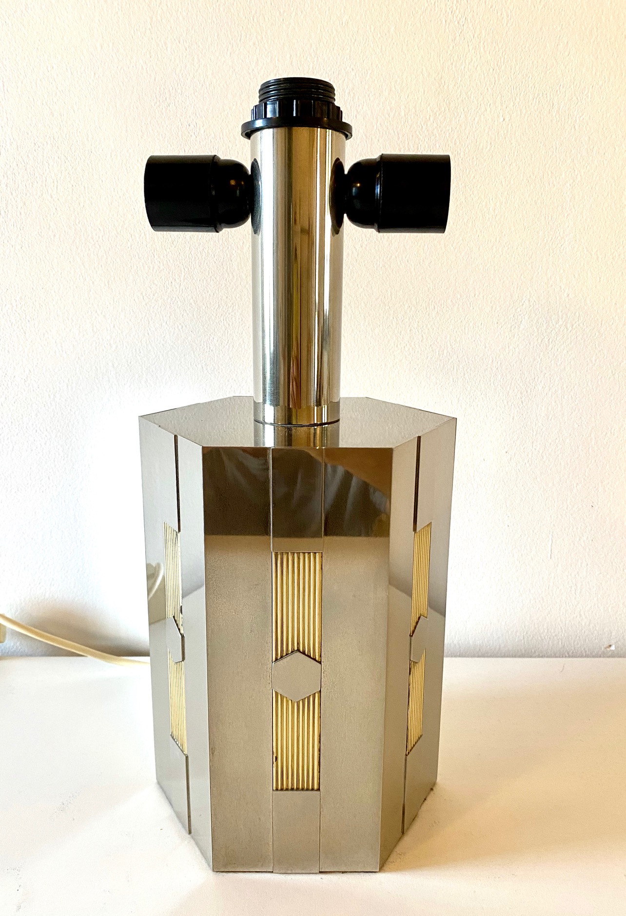 1970s Hexagonal Lamp Base attr. to Romeo Rega 