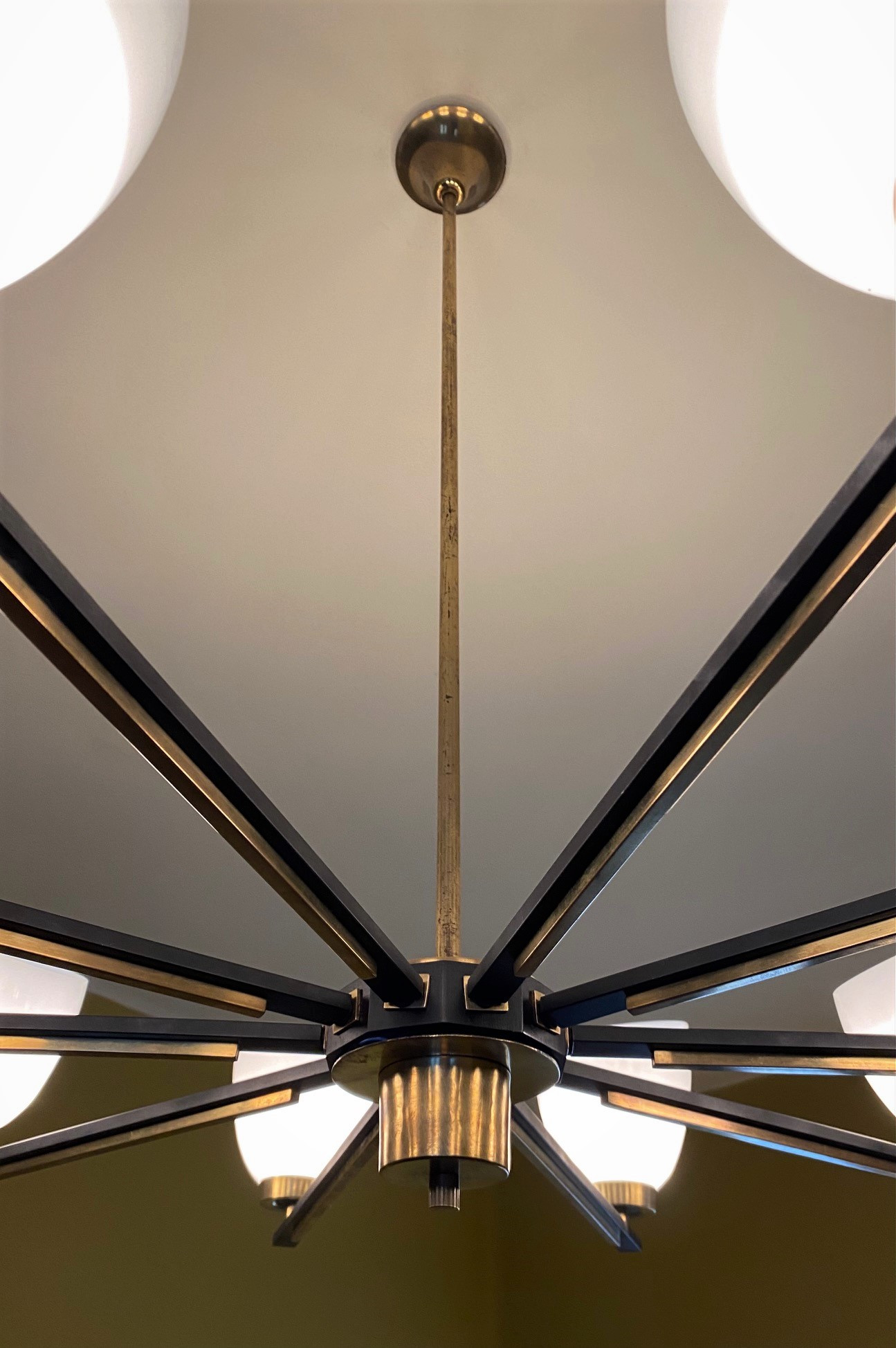 1950s Large Round Ceiling Light attr. to Lumen