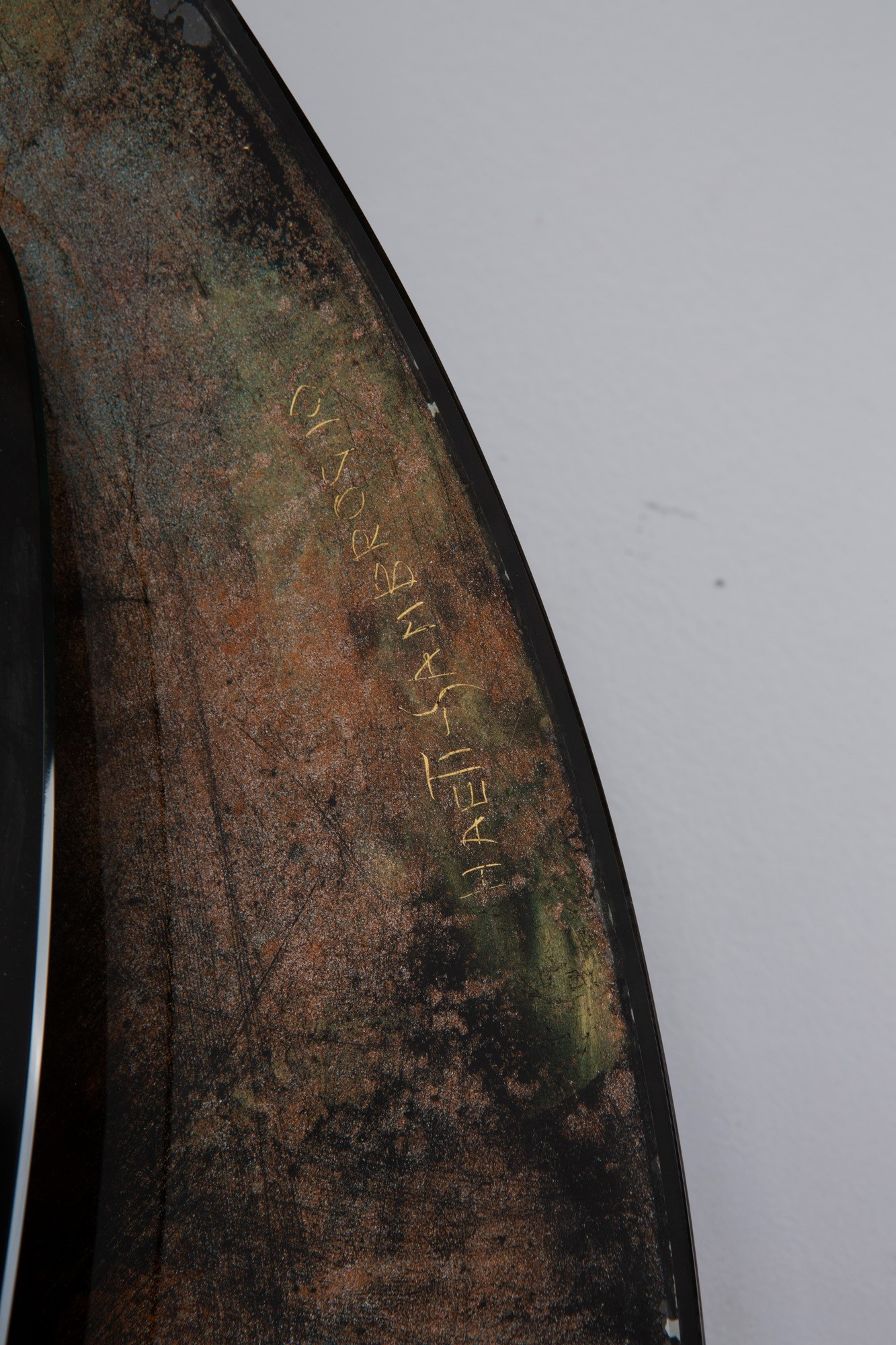 1950s Large Backliti Round Mirror by Heiti Sambrogio 