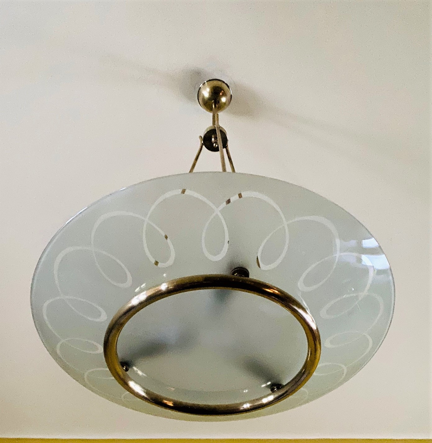 Midcentury Continental Round Ceiling Light 