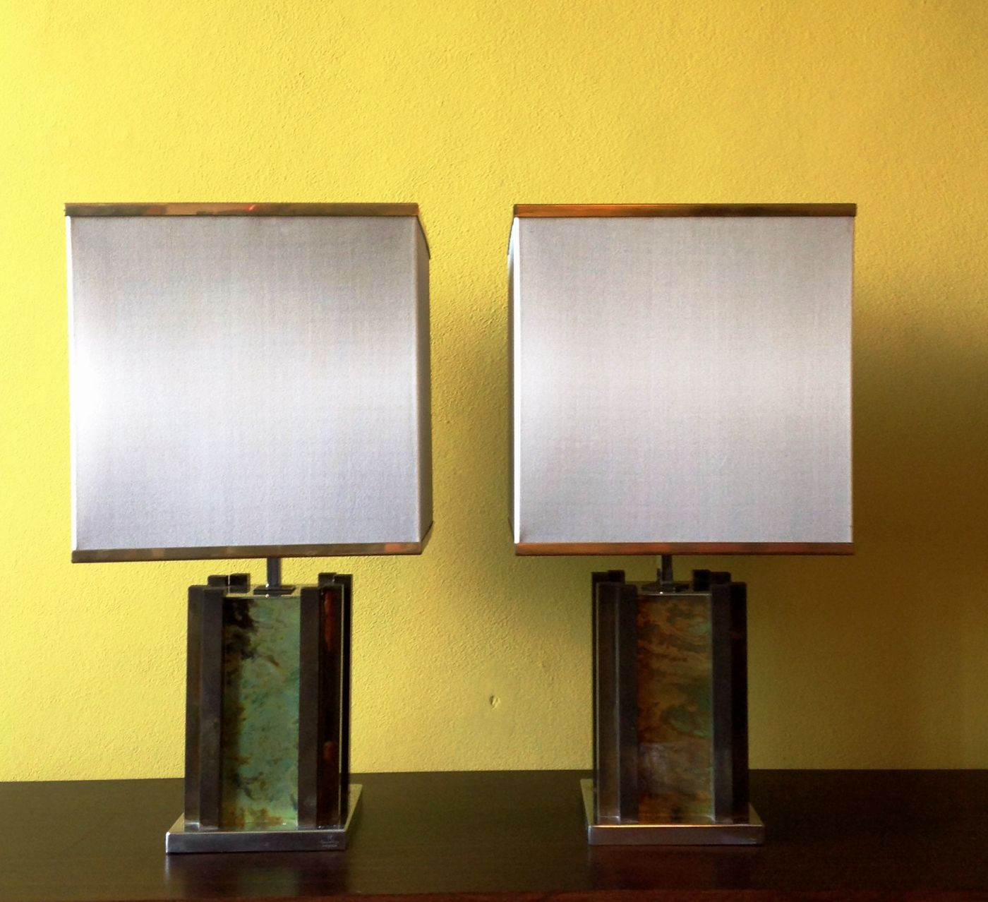 Pair of 1970s rare table lamps by Romeo Rega