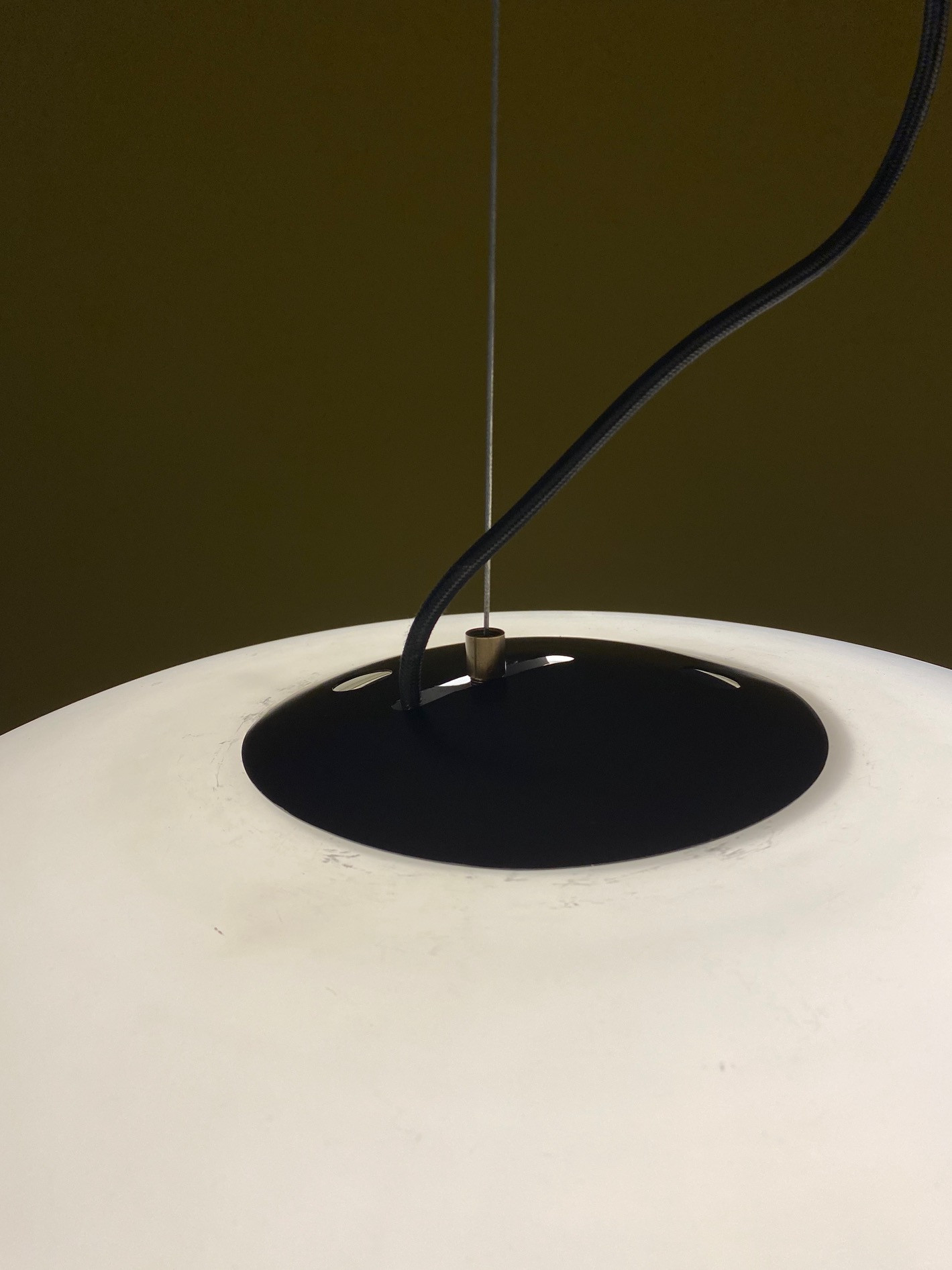 1960s  Pendent in opaline glass by Stilnovo