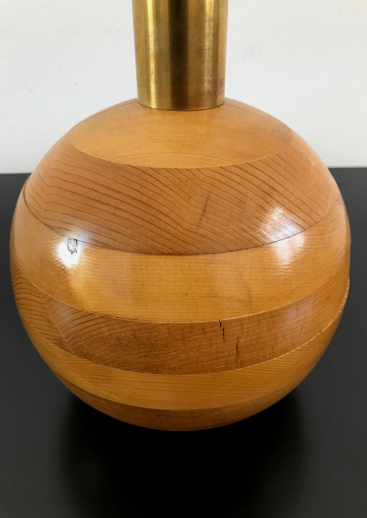 1970s  Pair of Wood Bed Side table  Lamps 