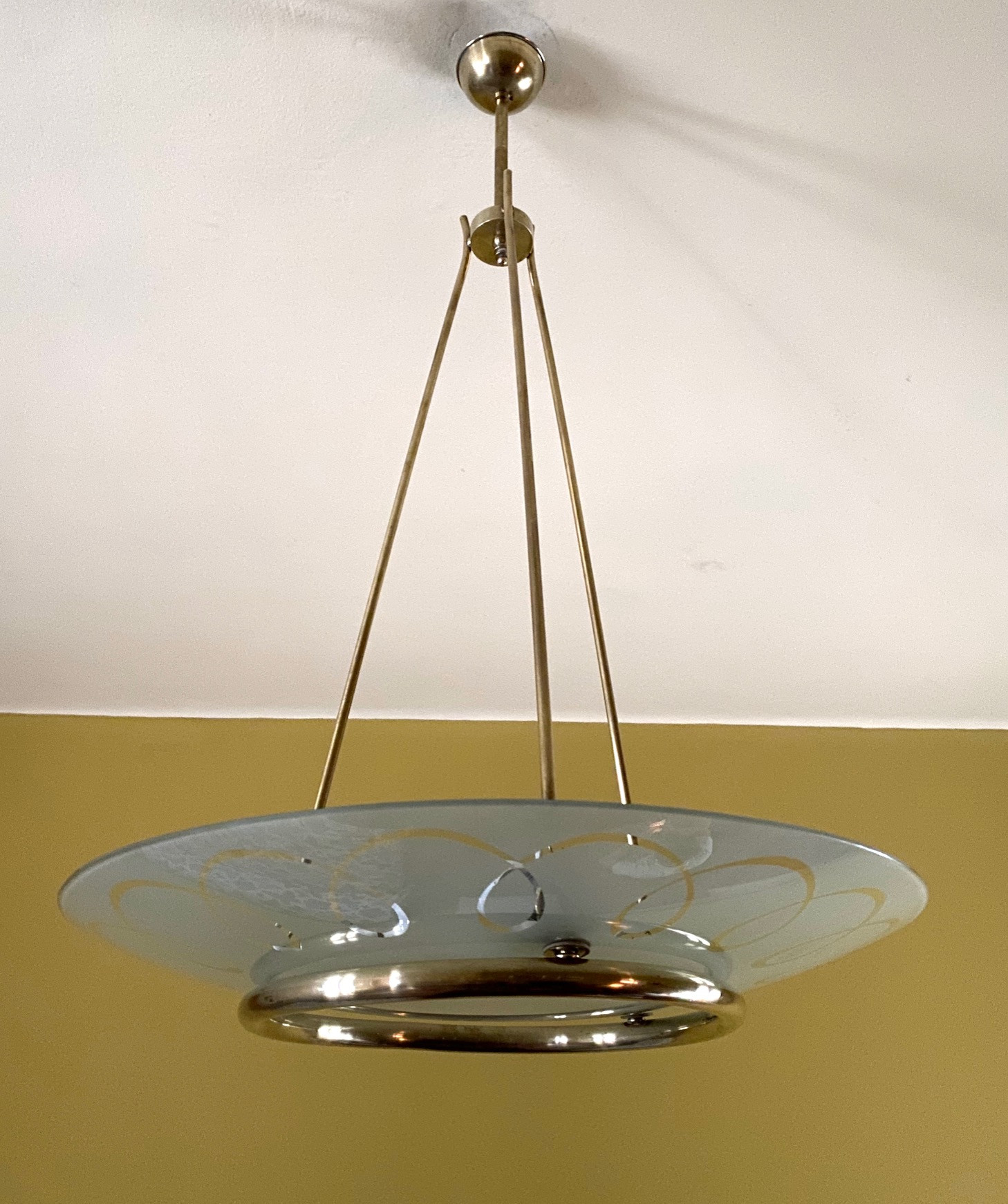Midcentury Continental Round Ceiling Light 