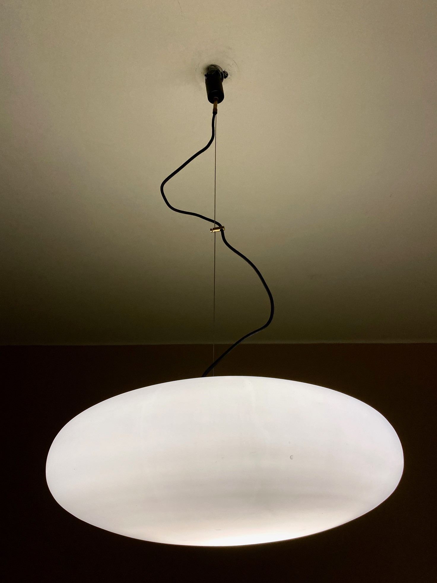 1960s  Pendent in opaline glass by Stilnovo