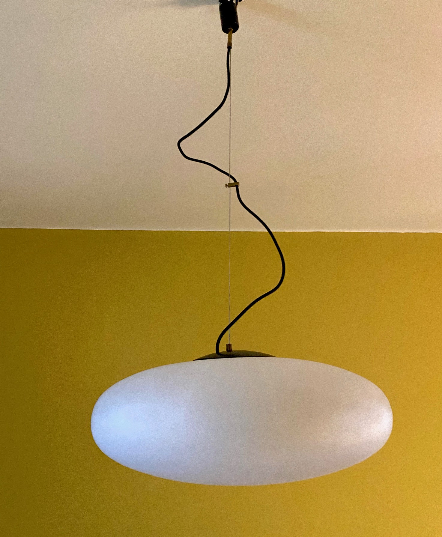 1960s  Pendent in opaline glass by Stilnovo