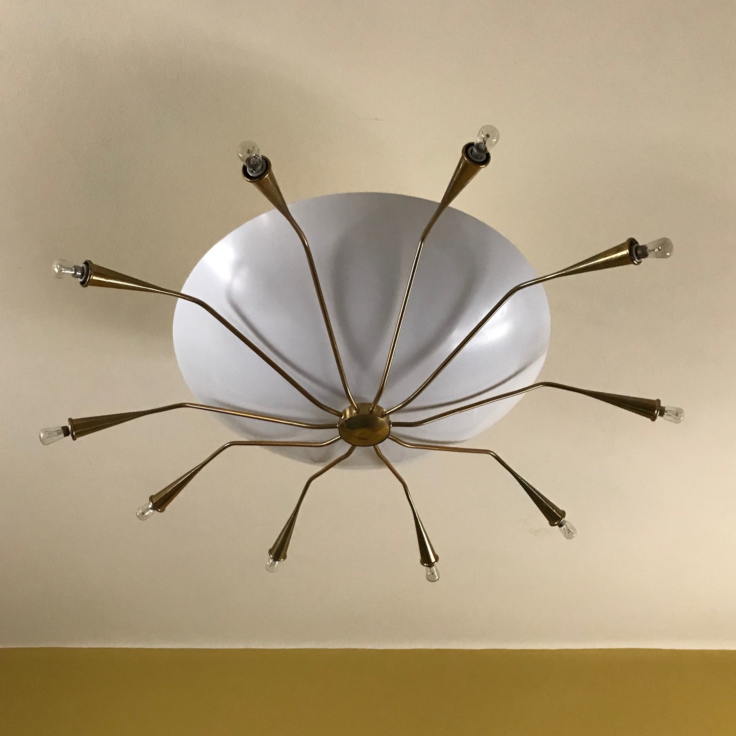 1950s Lumen Milano (Attributed) Italian Ceiling Light