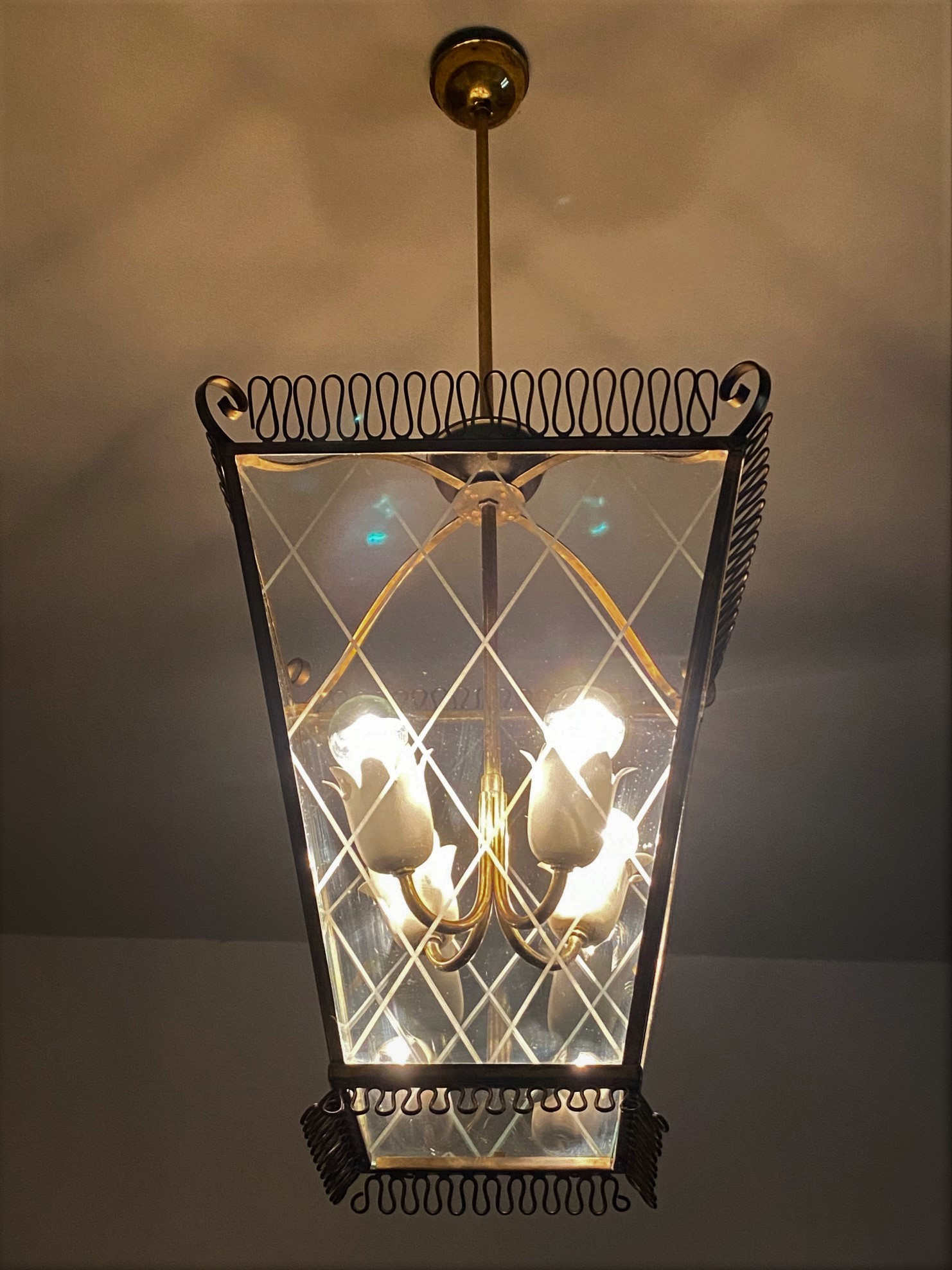 Late 1940s Lantern  in the style of Fontana Arte 