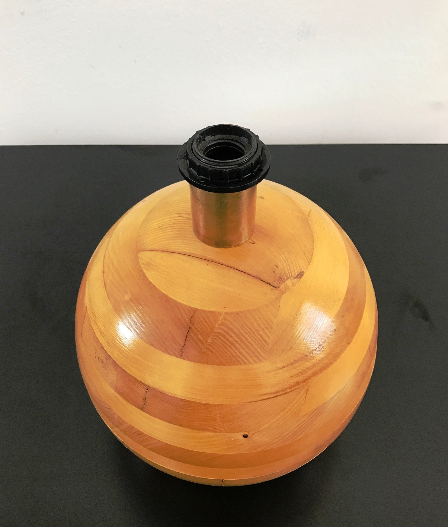 1970s  Pair of Wood Lamps 