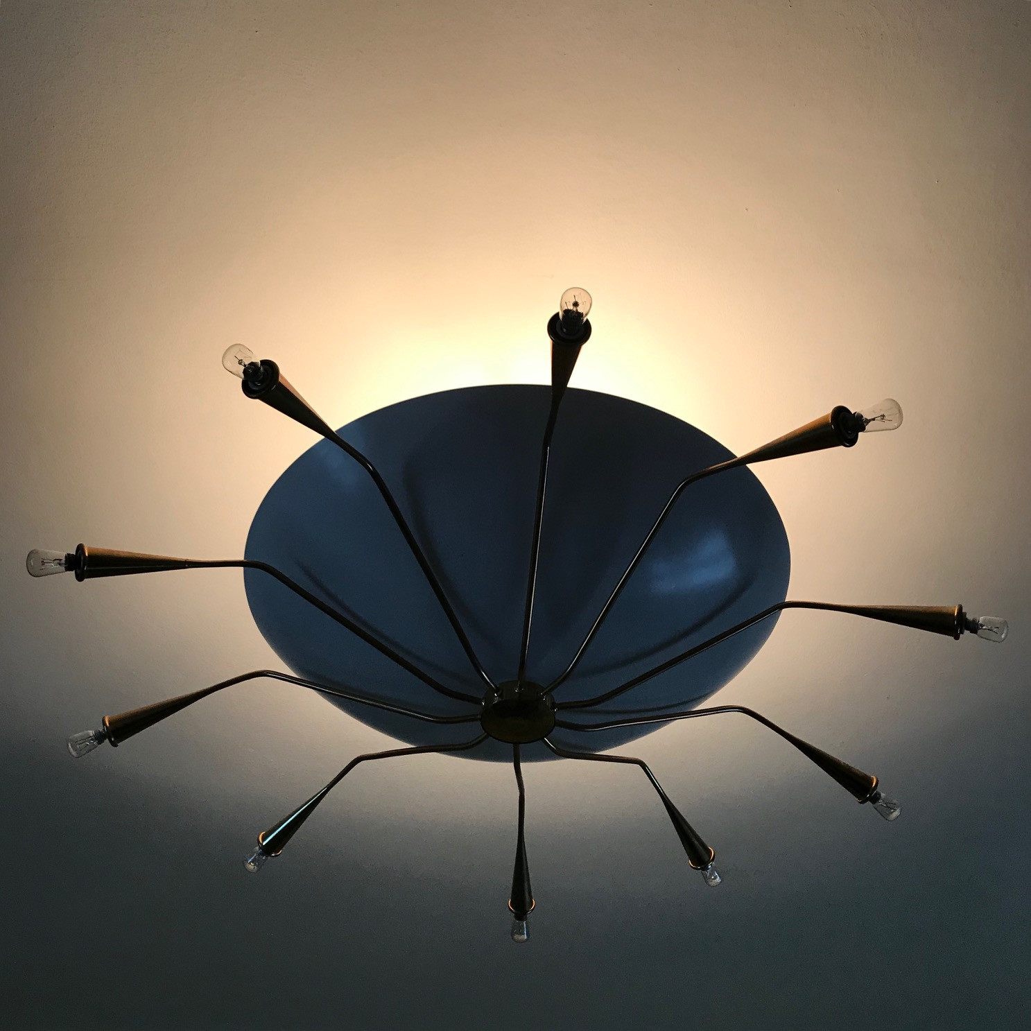 1950s Lumen Milano (Attributed) Italian Ceiling Light