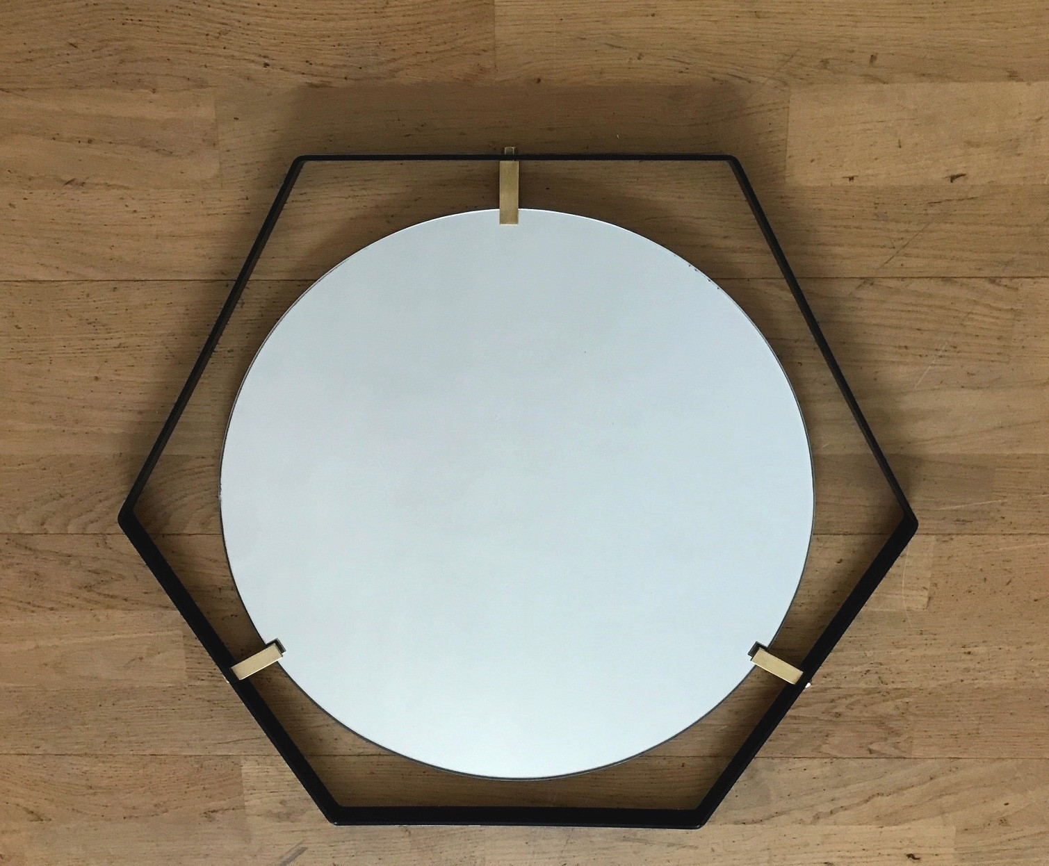 Pair of 1950s Hexagonal Mirrors    ITEM ON SALE 