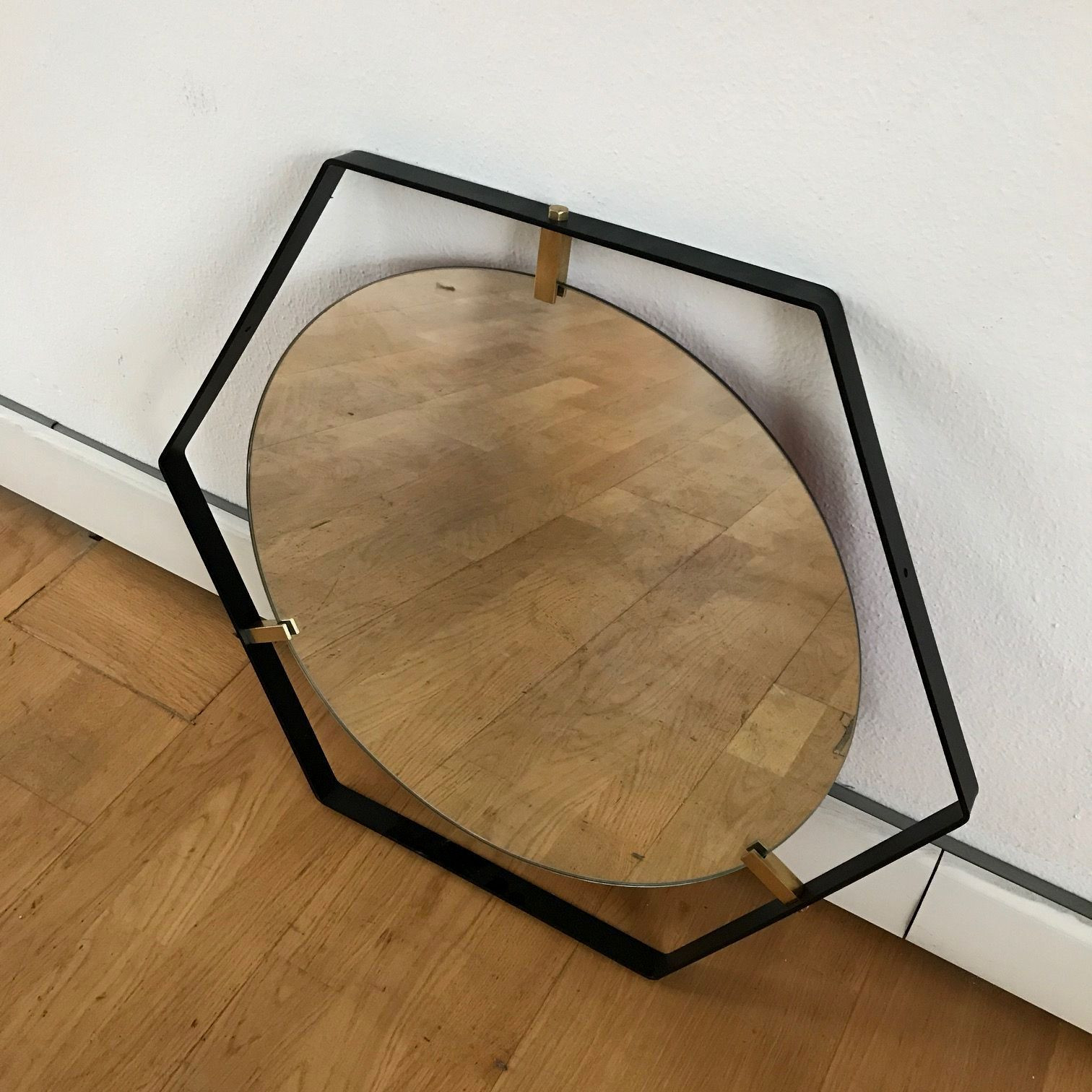 Pair of 1950s Hexagonal Mirrors    ITEM ON SALE 