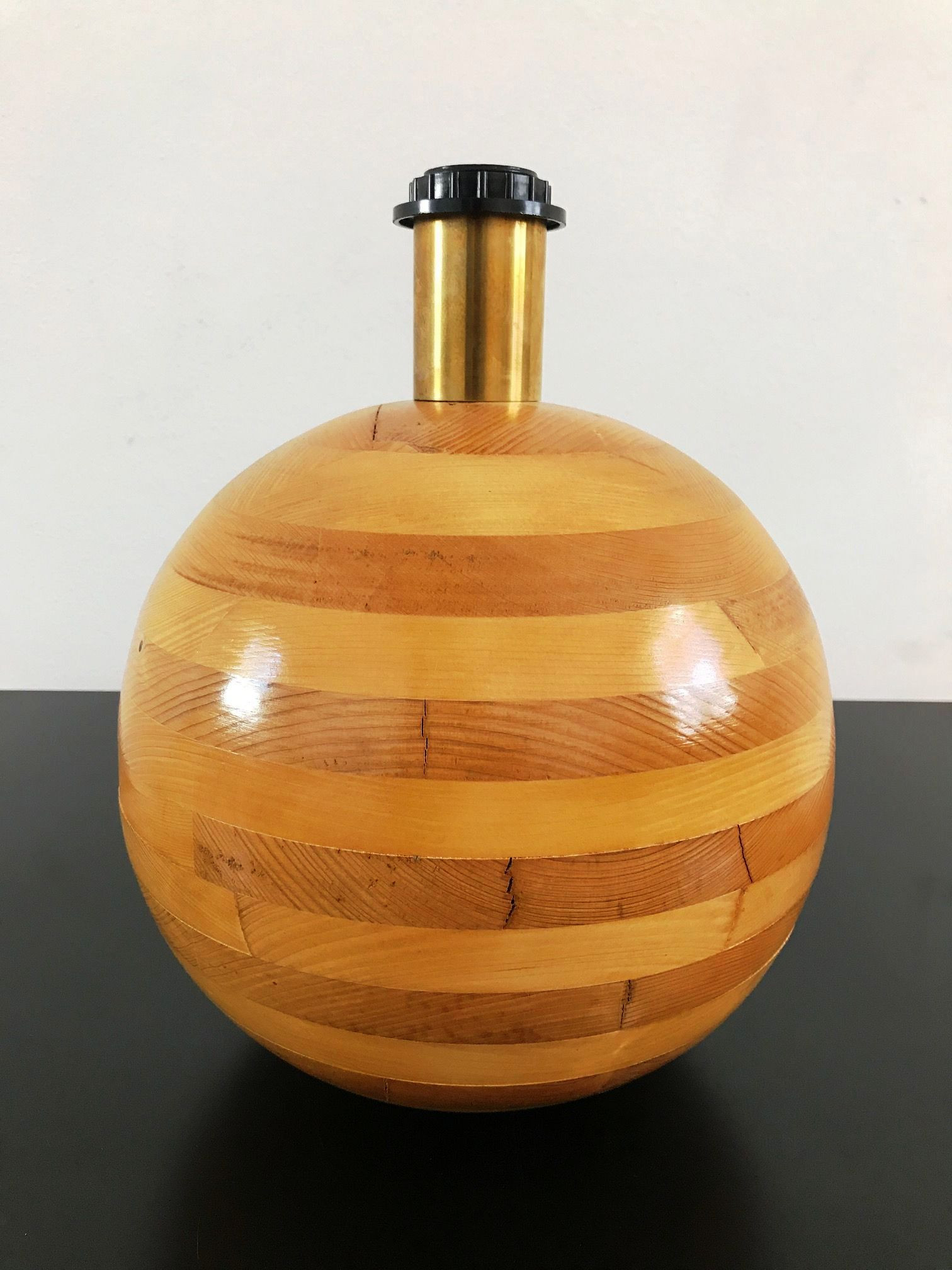1970s  Pair of Wood Lamps 