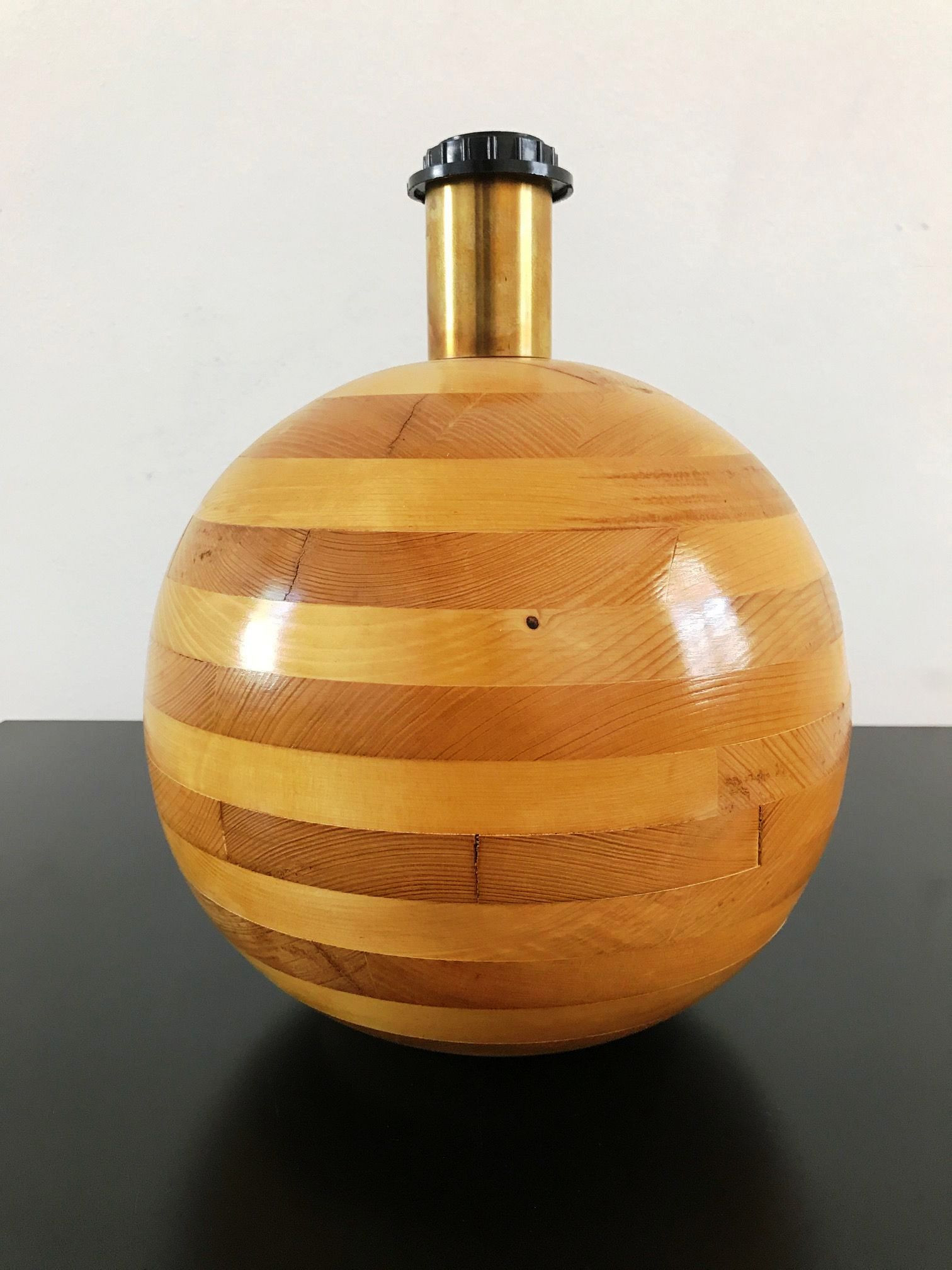 1970s  Pair of Wood Lamps 