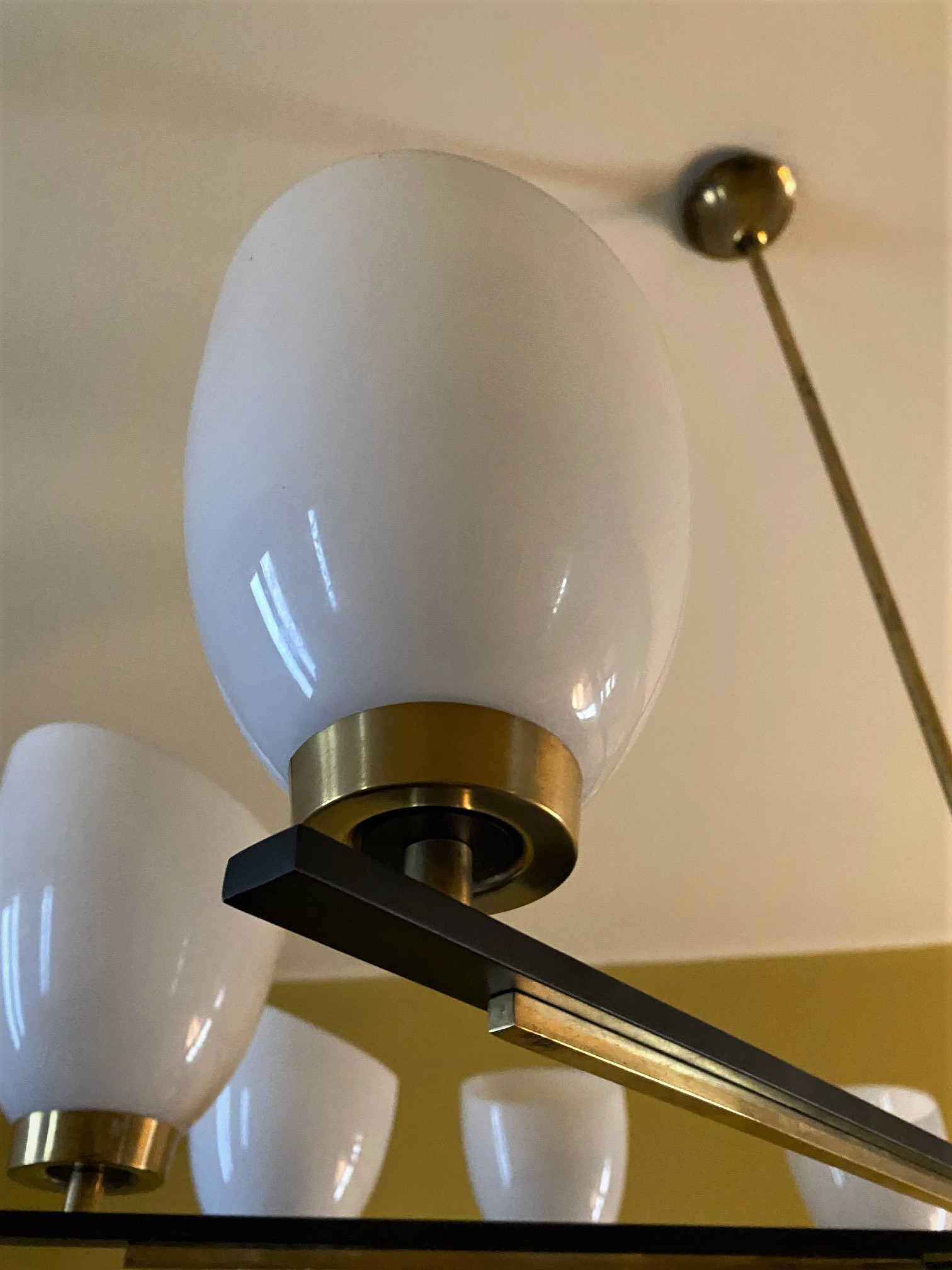 1950s Large Round Ceiling Light attr. to Lumen