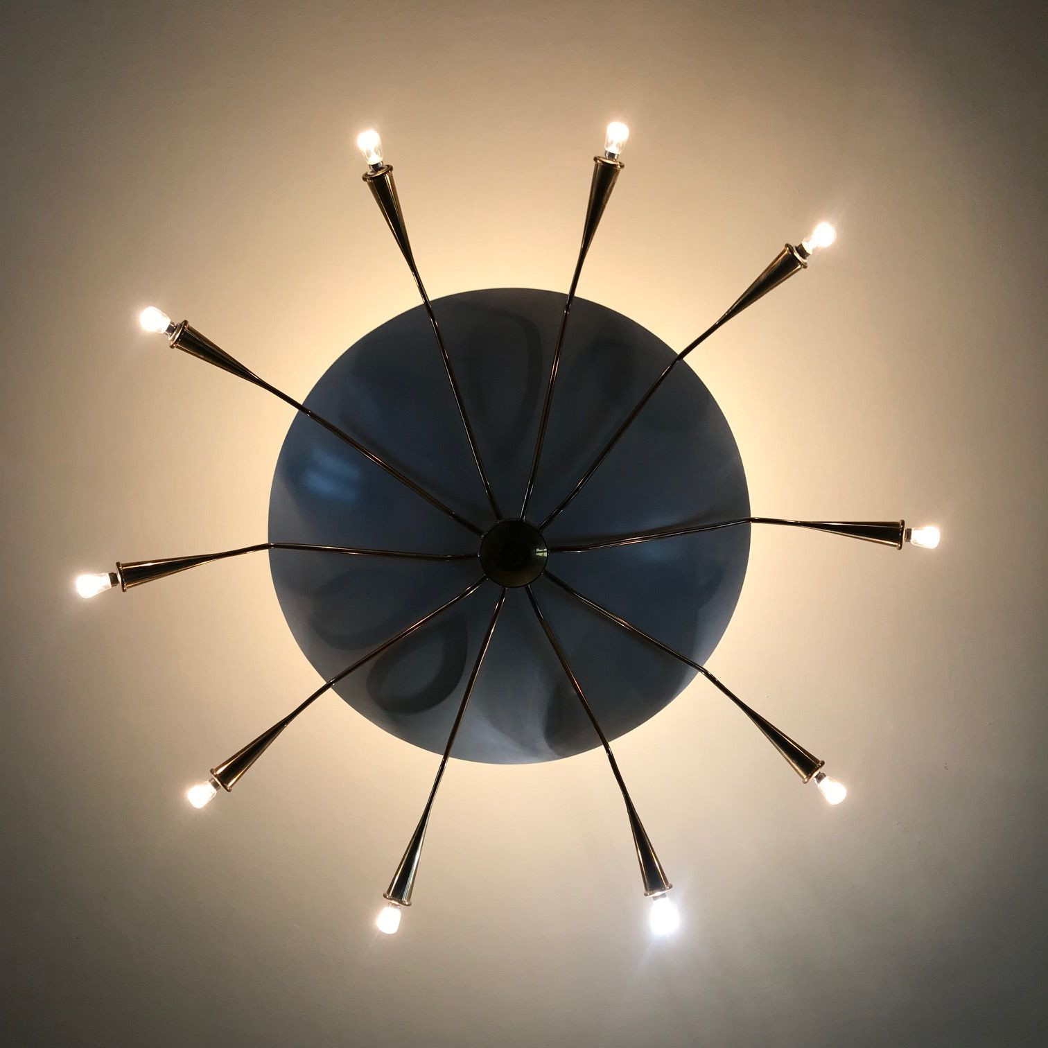 1950s Lumen Milano (Attributed) Italian Ceiling Light