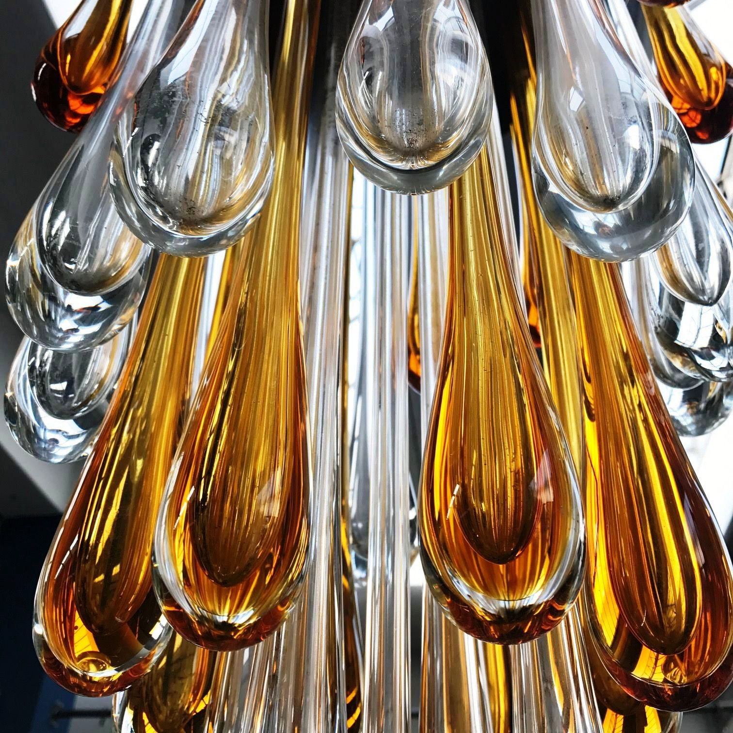 1960s -Gocce-  Ceiling Light by in Murano Glass by Ludovico Diaz de Santillana 