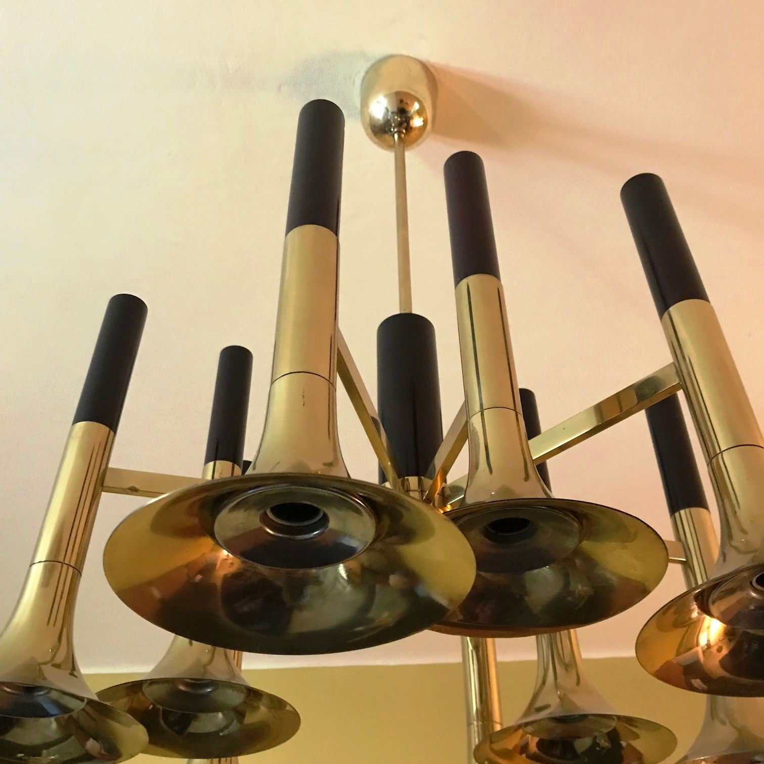 Late 1960s - Trumpets - Ceiling Light attr. to Lumi. Milano
