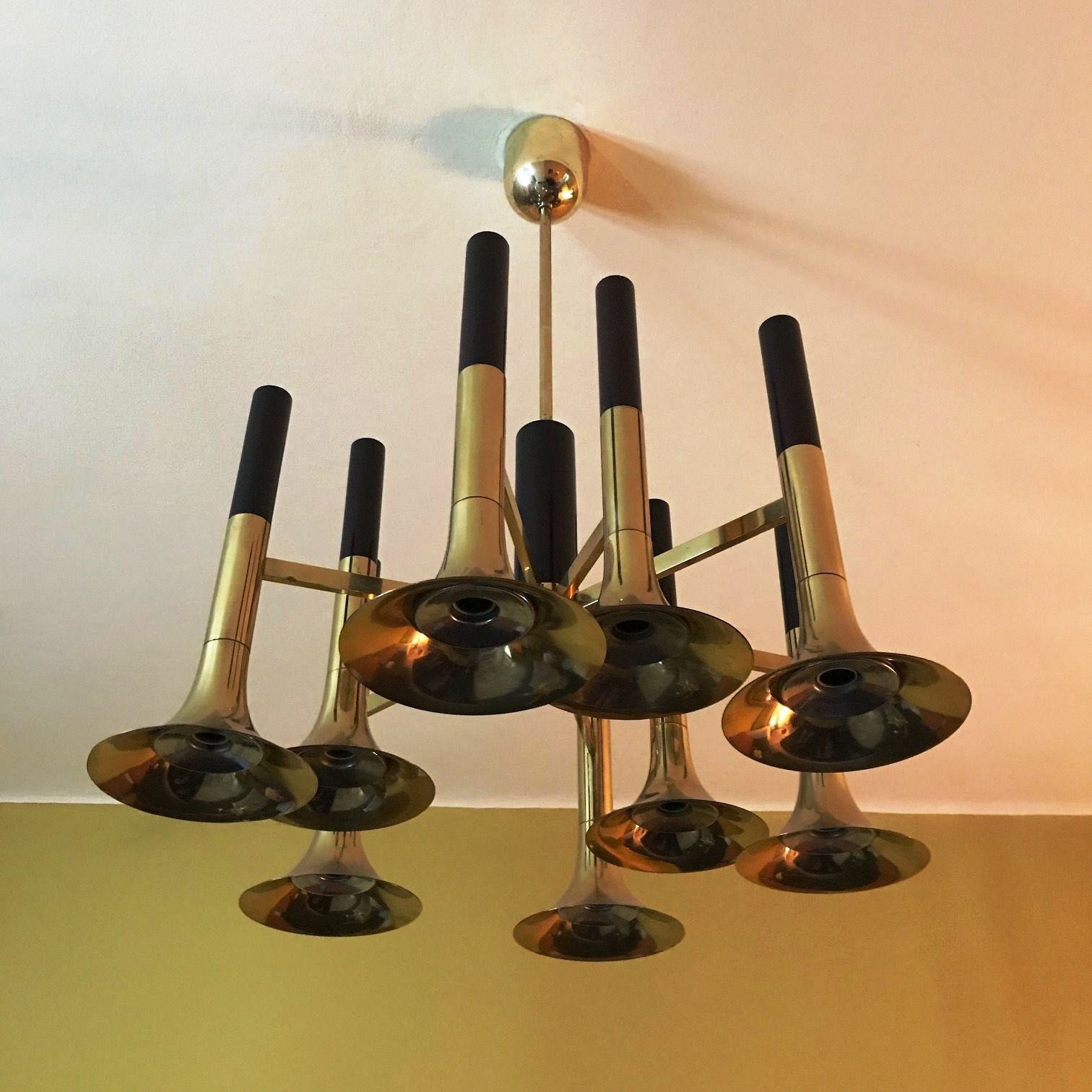 Late 1960s - Trumpets - Ceiling Light attr. to Lumi. Milano