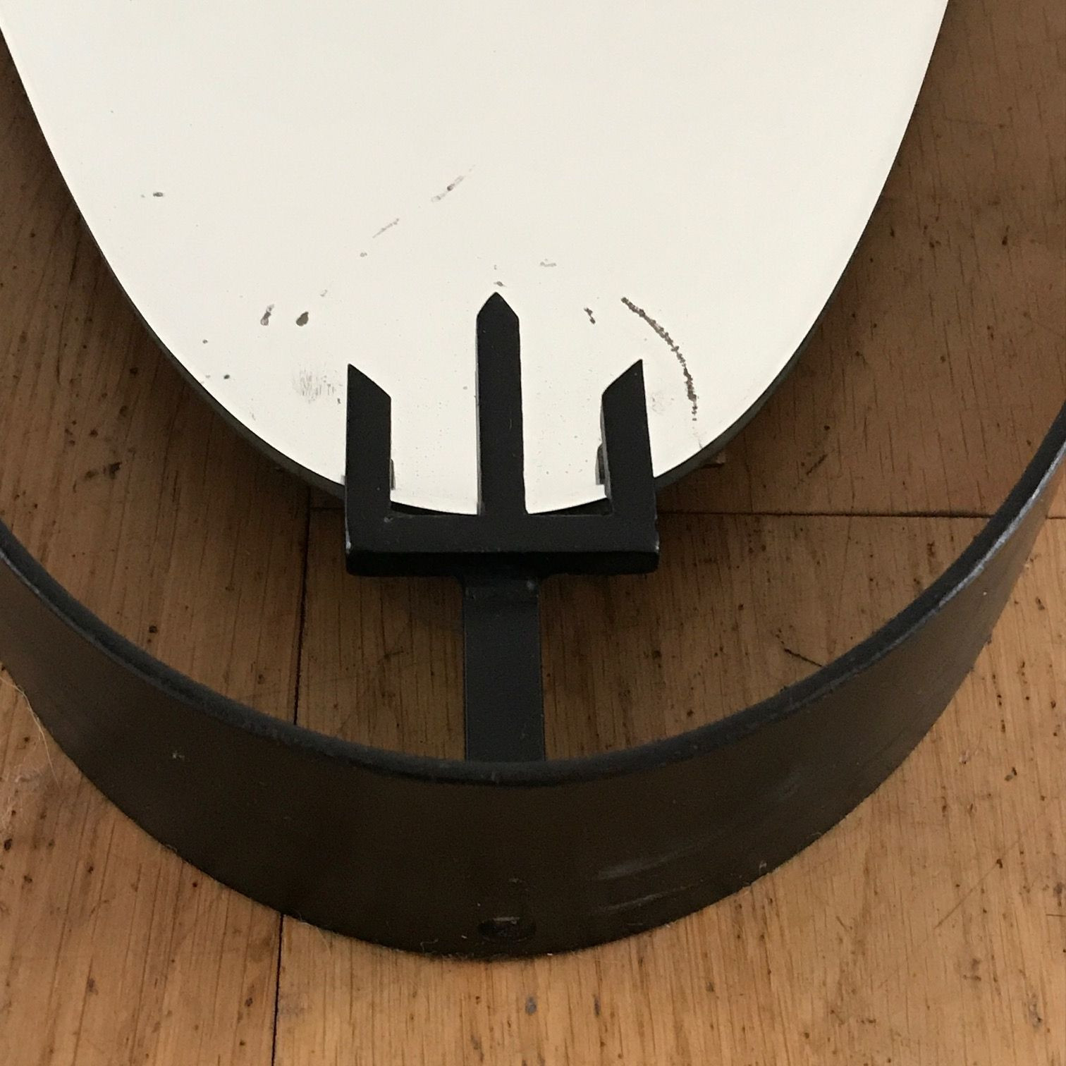 1950s Oval Mirror in Iron by Santambrogio e De Berti    ITEM ON SALE 