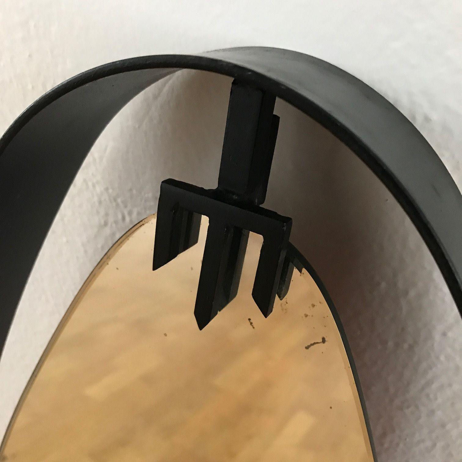 1950s Oval Mirror in Iron by Santambrogio e De Berti    ITEM ON SALE 