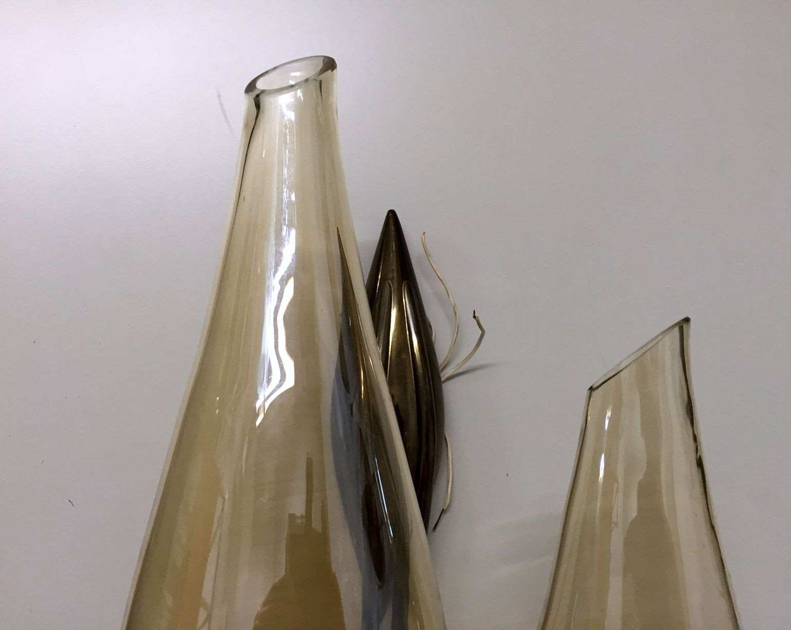 1960s.Elegant Pair of Italian Double Lights Sconces