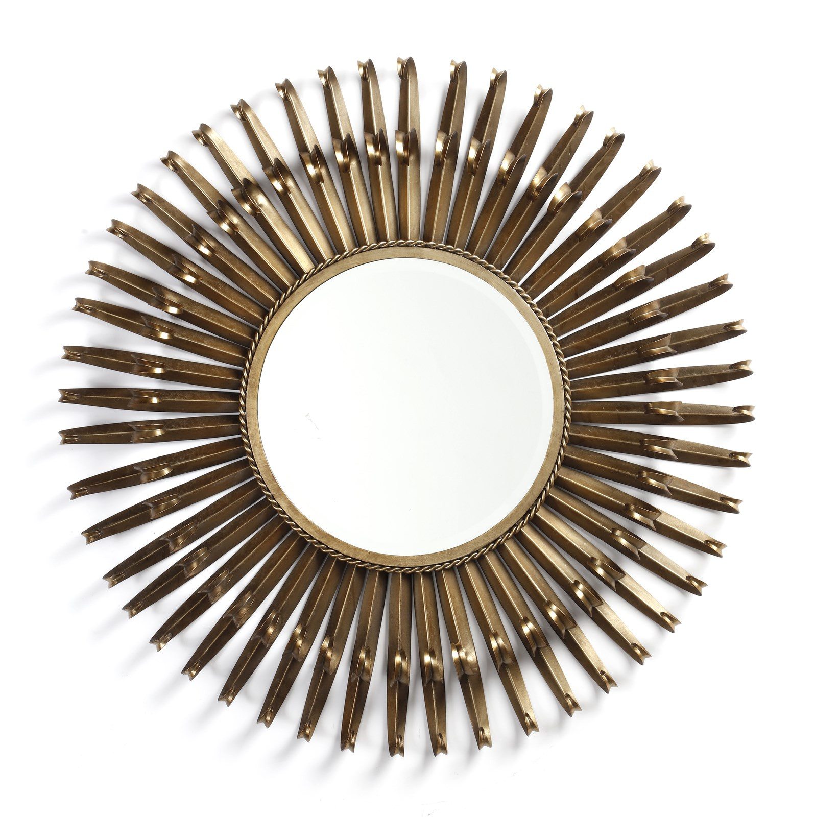 1960s Large French Sunburst Mirror attr. to Maison Jansen 