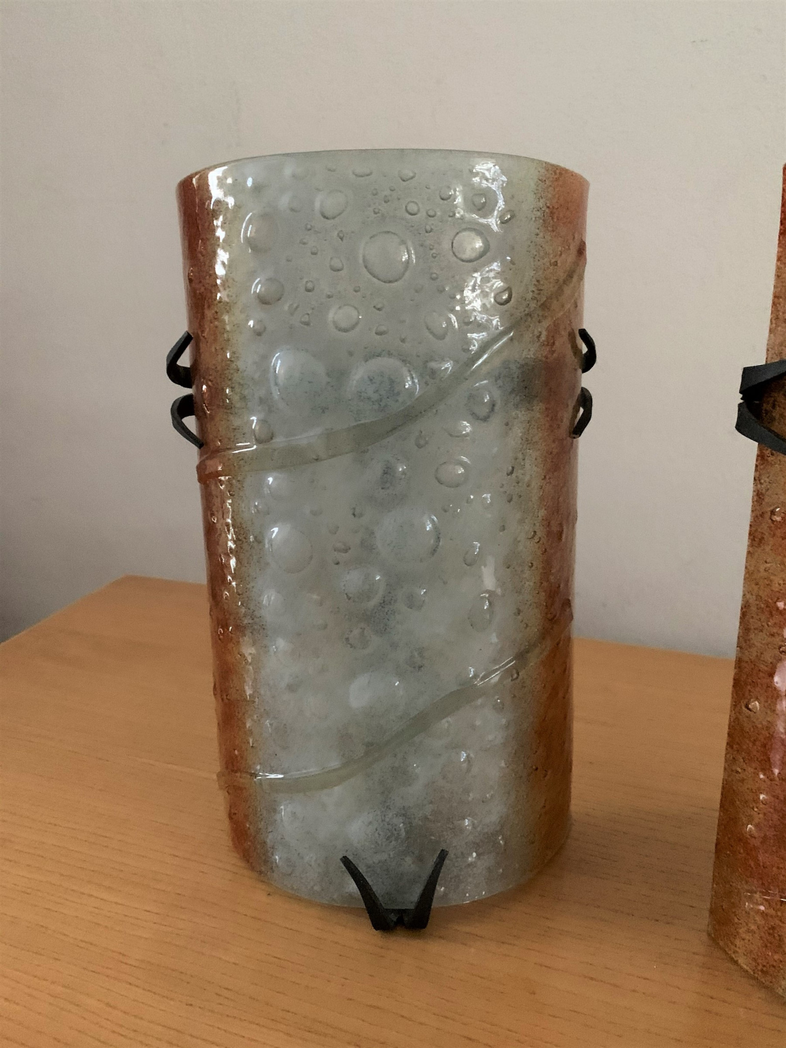 Pair of 80s Appliques in Glass