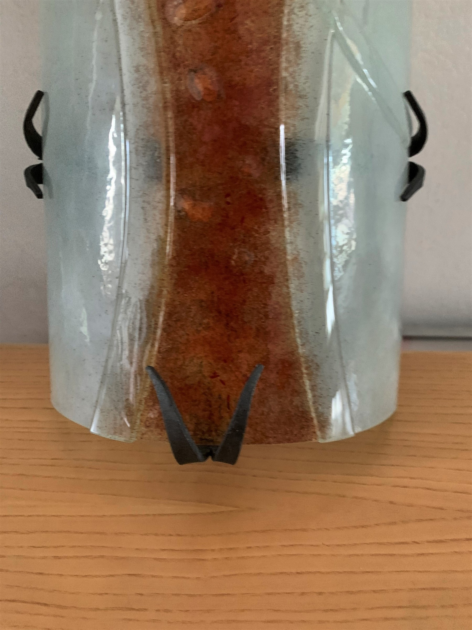 1980s Large Wall Light in Glass