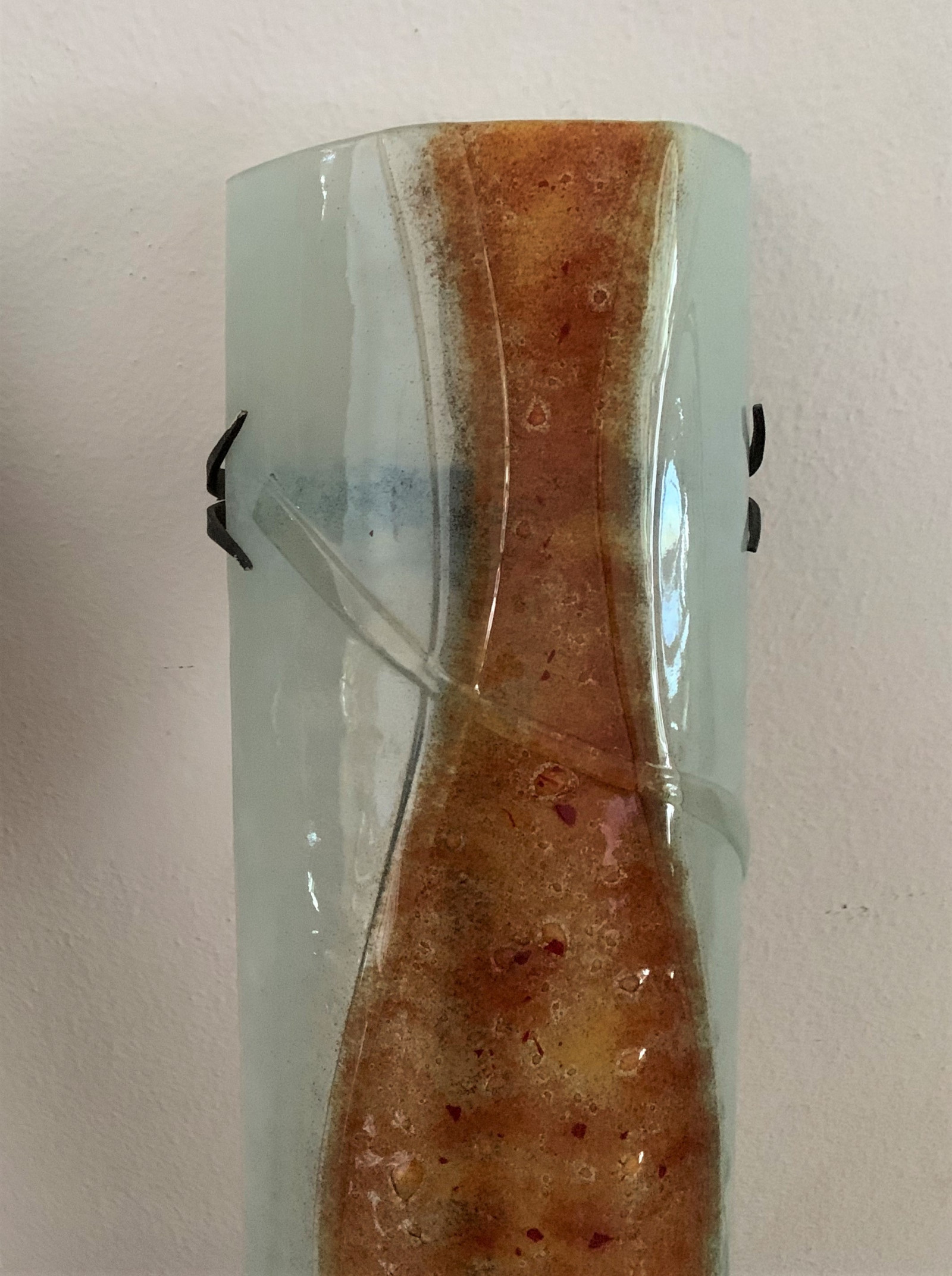 1980s Large Wall Light in Glass