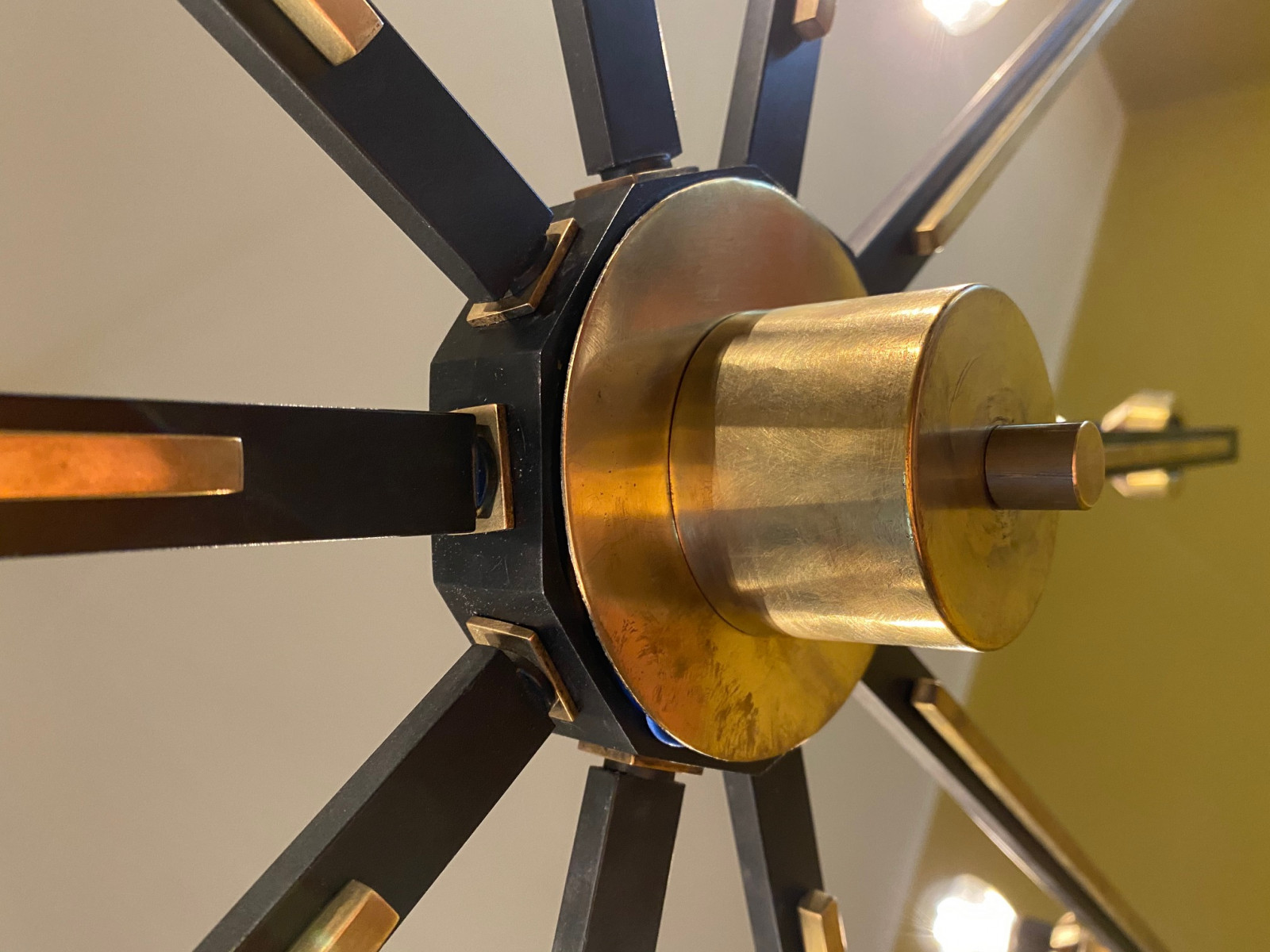 1950s Large Round Ceiling Light attr. to Lumen