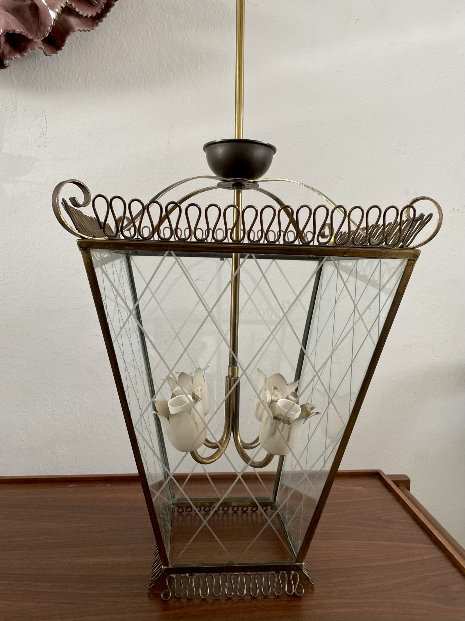 Late 1940s Lantern  in the style of Fontana Arte 