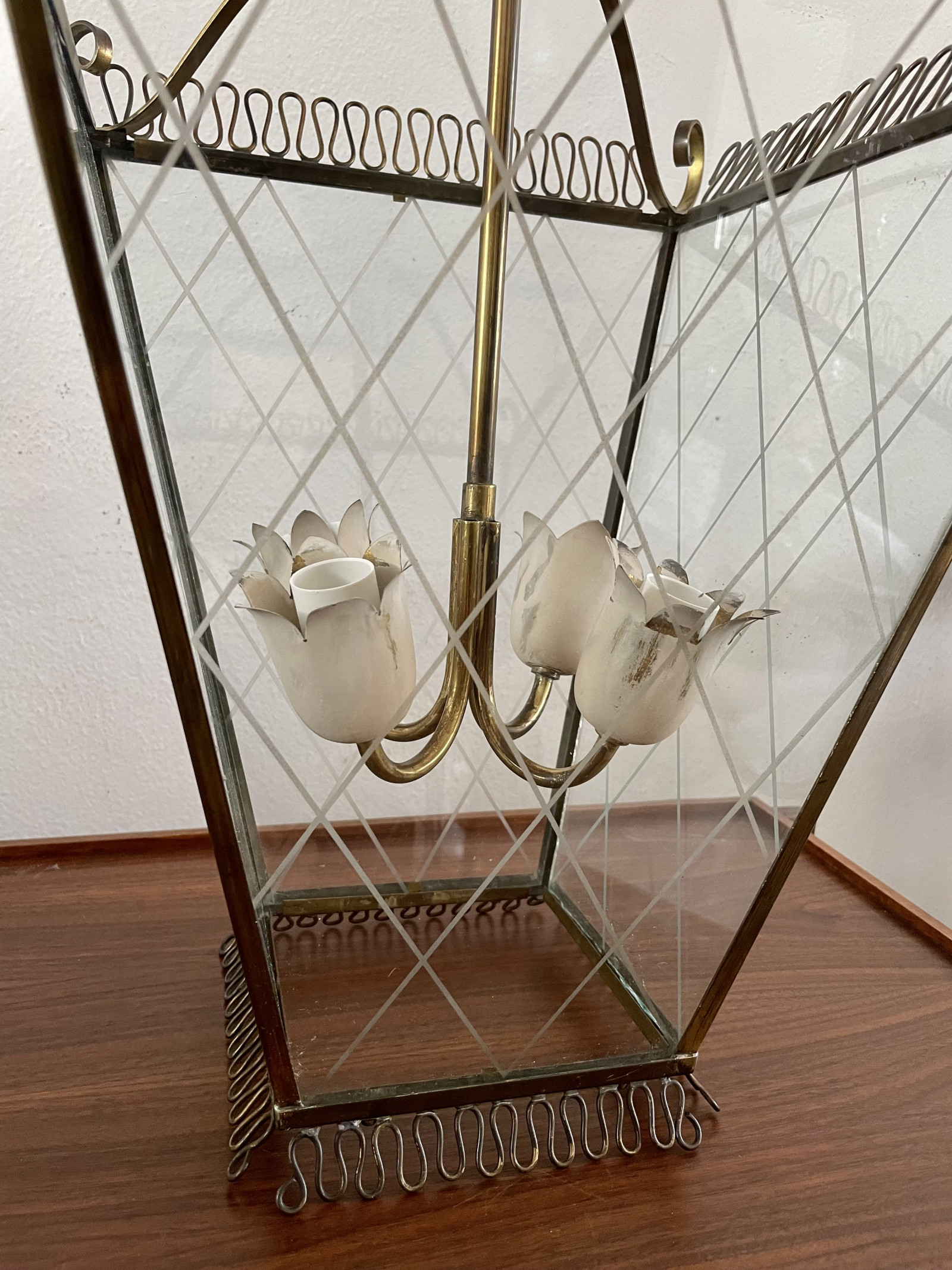 Late 1940s Lantern  in the style of Fontana Arte 