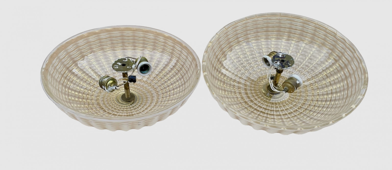 1940s Pair of Flush Mount by Barovier e Toso 
