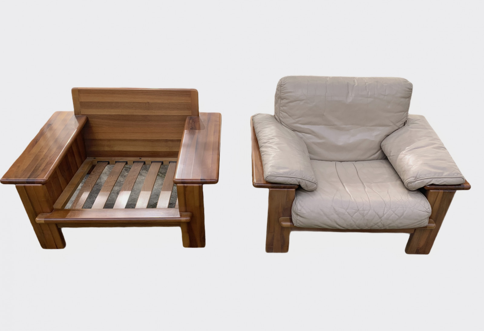 1960s Pair of Large Armchairs attr to Mario Marenco