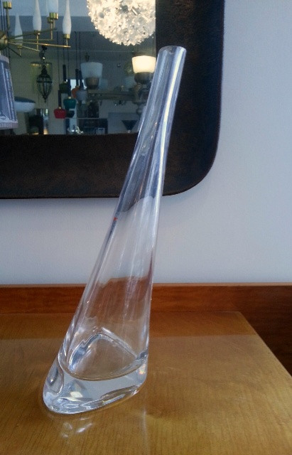 Late 1980s Crystal Soliflore vase by Mangiarotti 