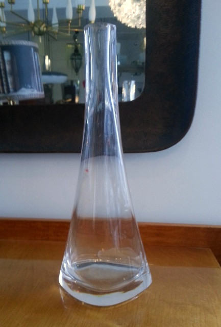 Late 1980s Crystal Soliflore vase by Mangiarotti 